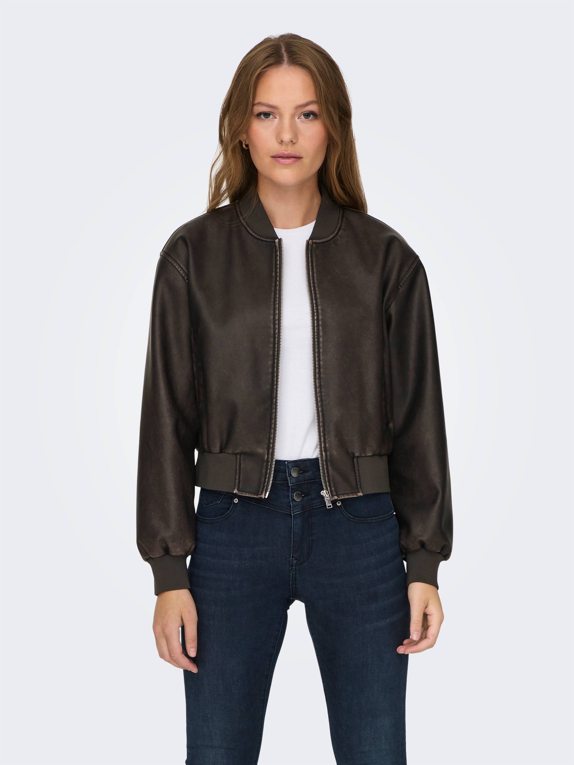 ONLY Lederimitatjacke »ONLJANE FAUX LEATHER WASHED BOMBER OTW« von ONLY