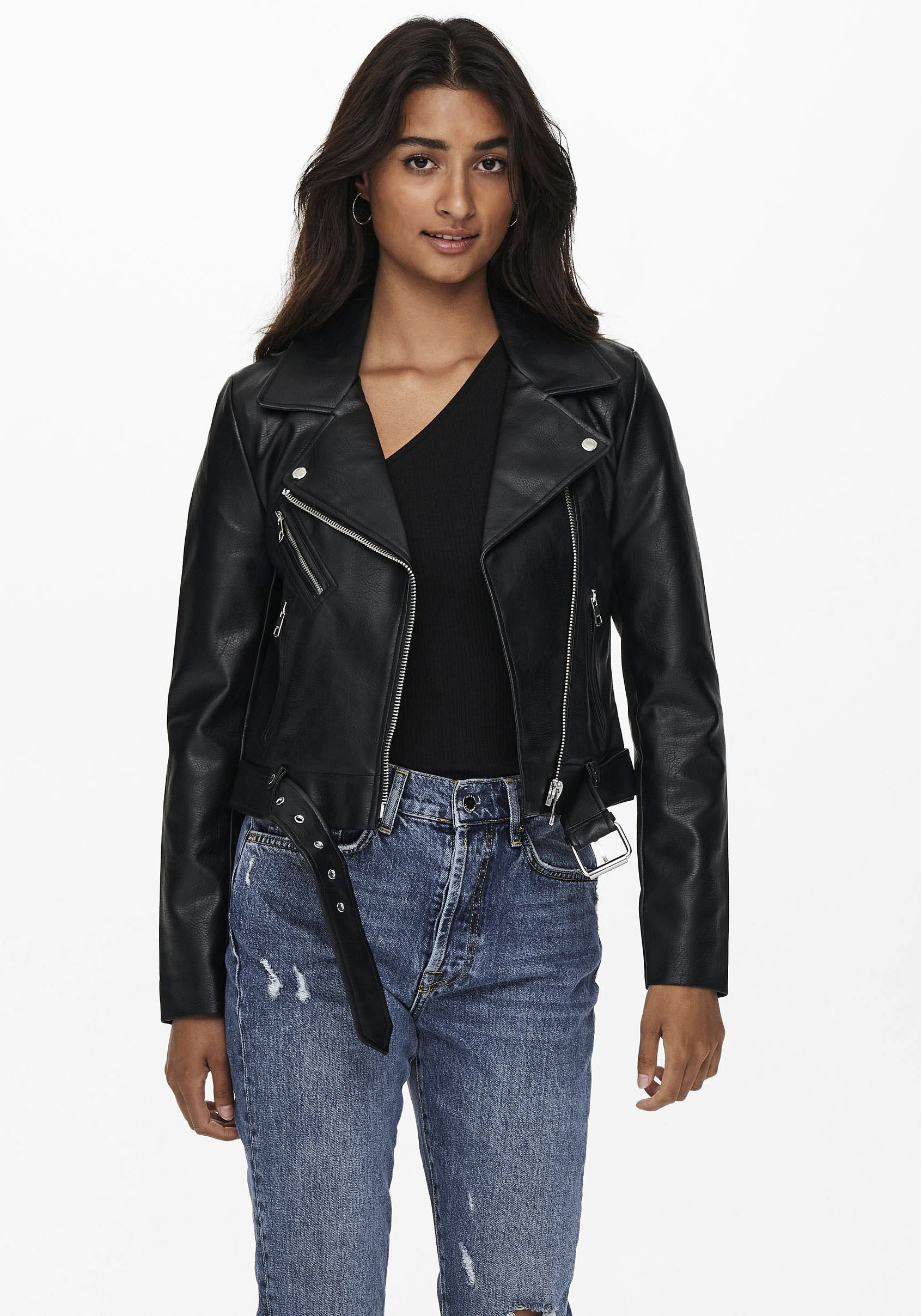 ONLY Lederimitatjacke »ONLVERA FAUX LEATHER BIKER CC OTW«, mit Biker Details von ONLY