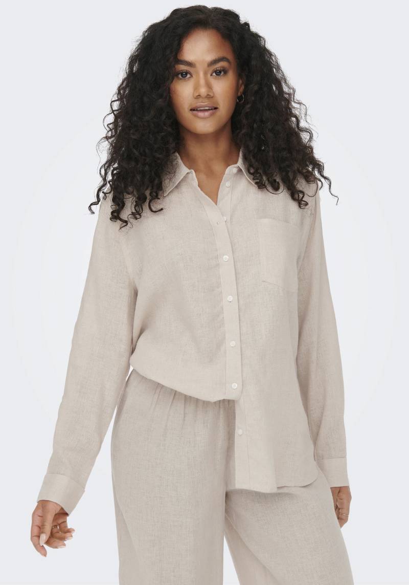 ONLY Longbluse »ONLTOKYO L/S LINEN BLEND SHIRT«, mit Leinen von ONLY