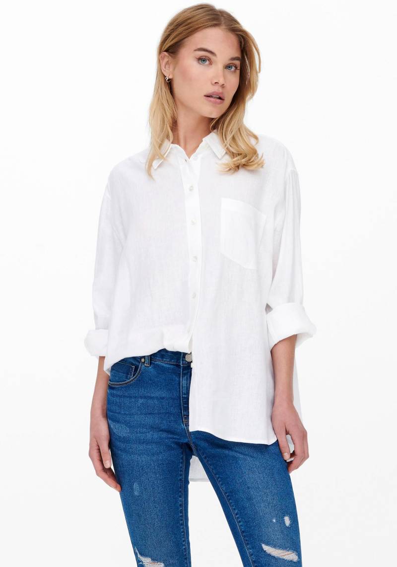 ONLY Longbluse »ONLTOKYO L/S LINEN BLEND SHIRT«, mit Leinen von ONLY