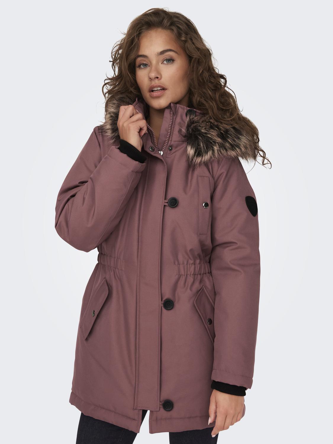 ONLY Parka »ONLIRIS FUR WINTER PARKA LIFE CC OTW«, mit Kapuze, mit verdeckter Knopfleiste von ONLY