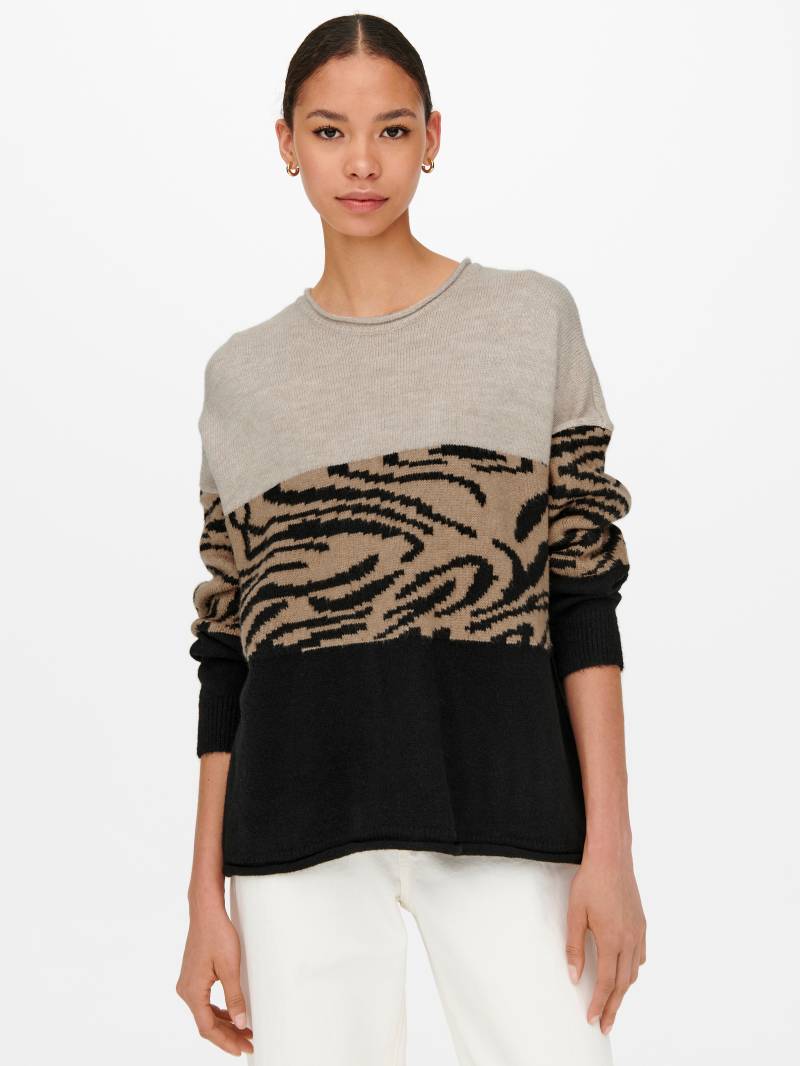 ONLY Rundhalspullover »ONLJADE ANIMAL L/S PULLOVER KNT« von ONLY