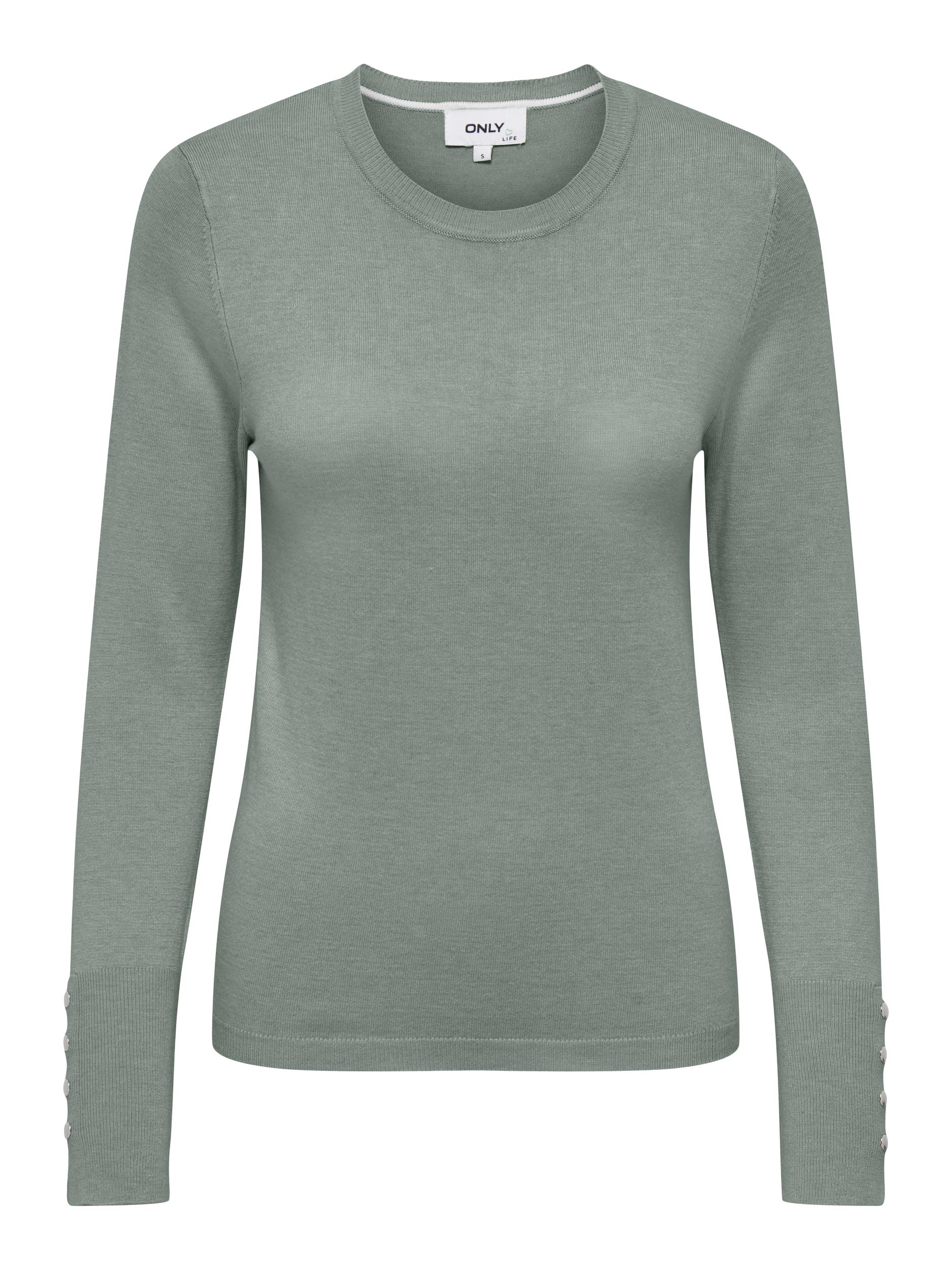 ONLY Rundhalspullover »ONLJULIE LIFE LS BUTTON O-NECK CC KNT« von ONLY