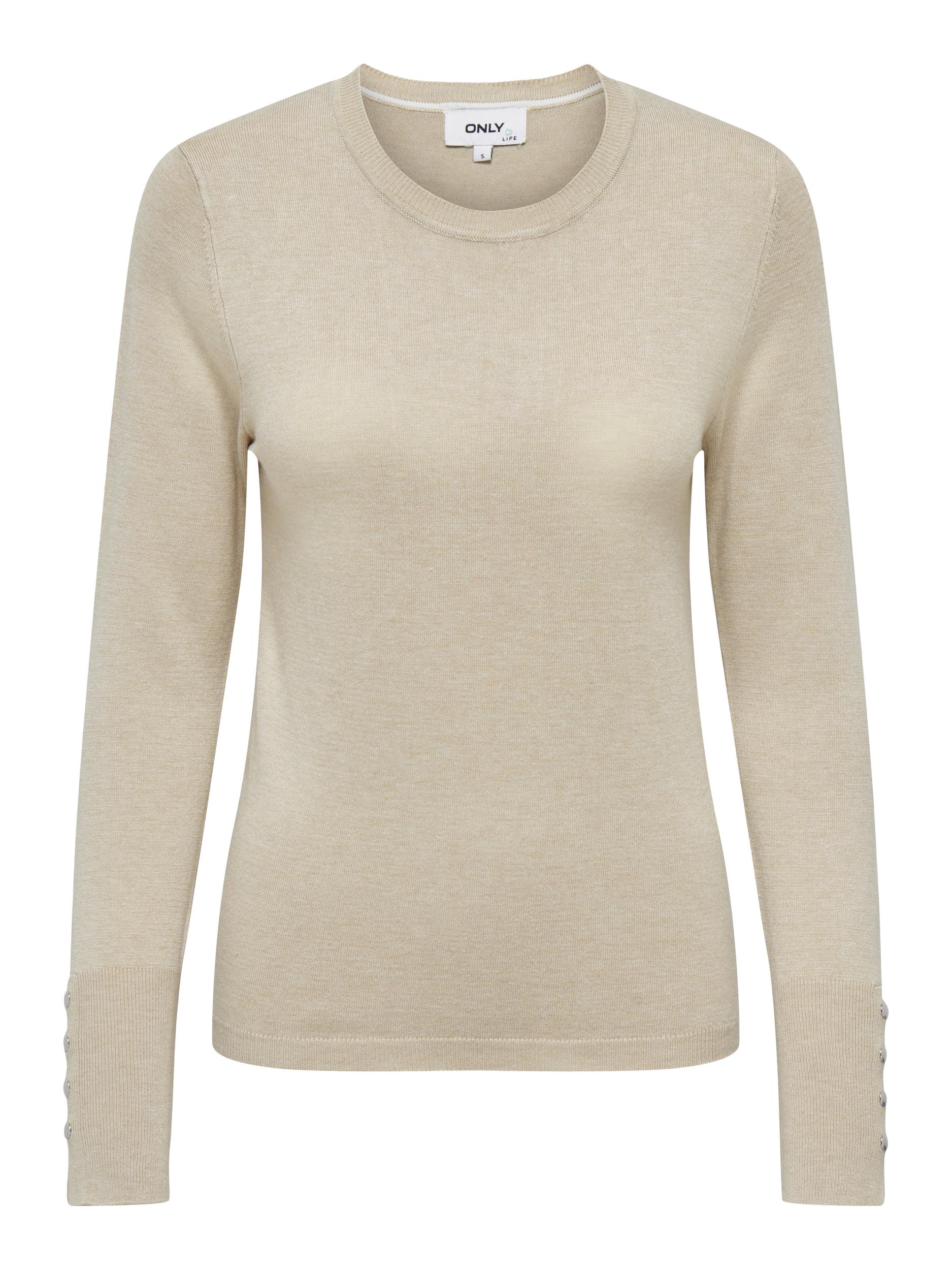 ONLY Rundhalspullover »ONLJULIE LIFE LS BUTTON O-NECK CC KNT« von ONLY