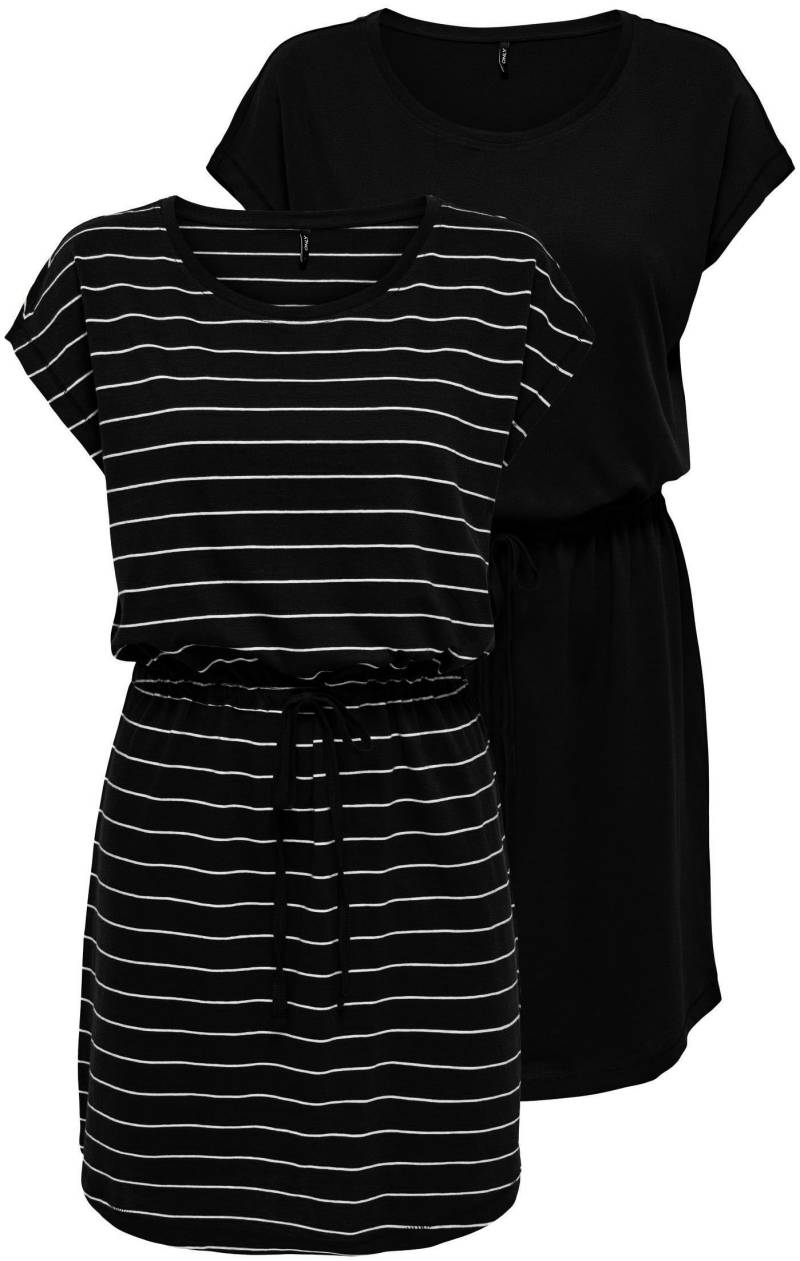 ONLY Shirtkleid »ONLMAY LIFE S/S DRESS 2 PACK CS JRS«, (2er-Pack), flexibel taillierbar für individuelle Passform von ONLY