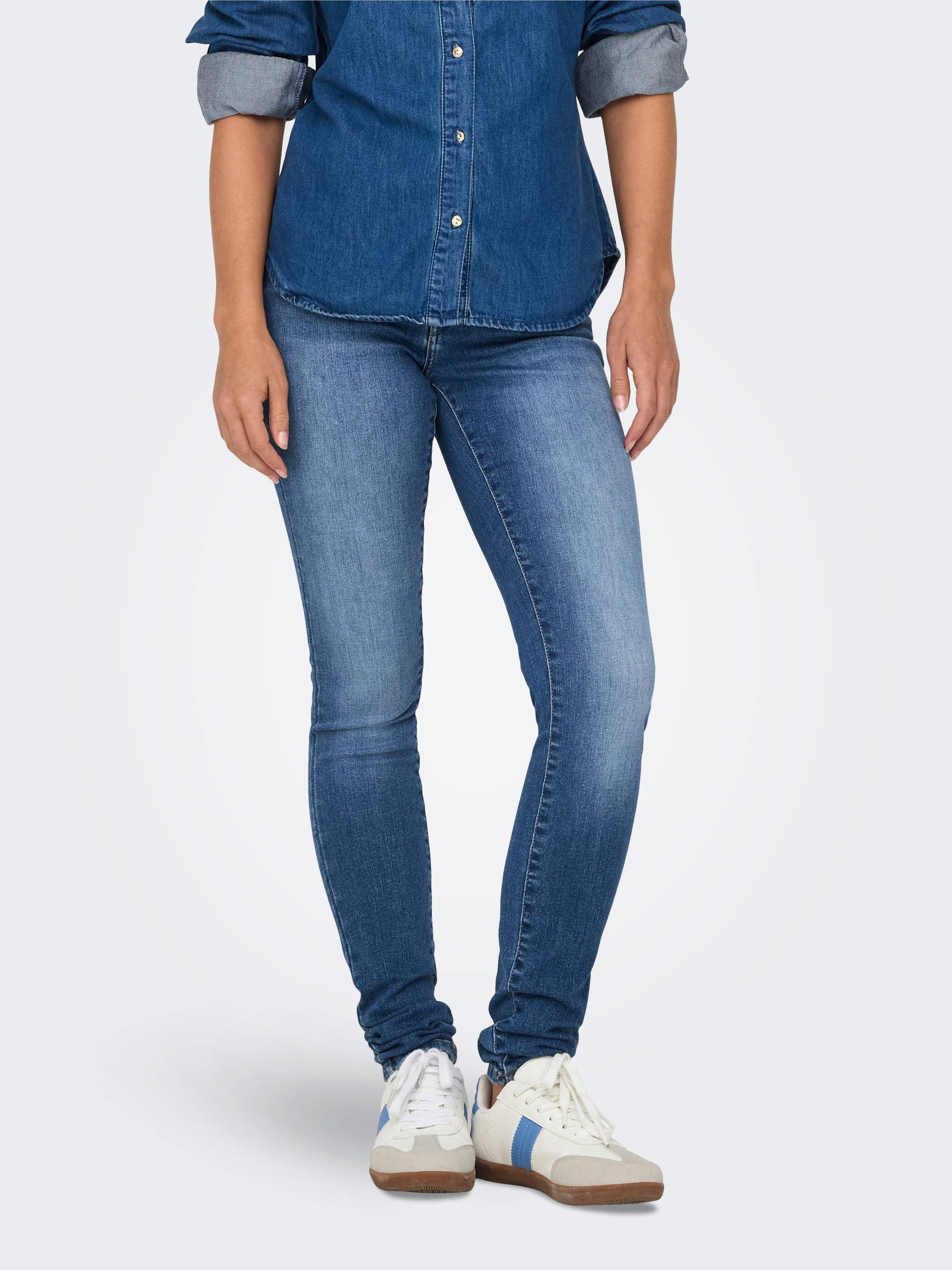 ONLY Skinny-fit-Jeans »ONLBLUSH MID SK DB WAIST DNM TAI BOX X« von ONLY