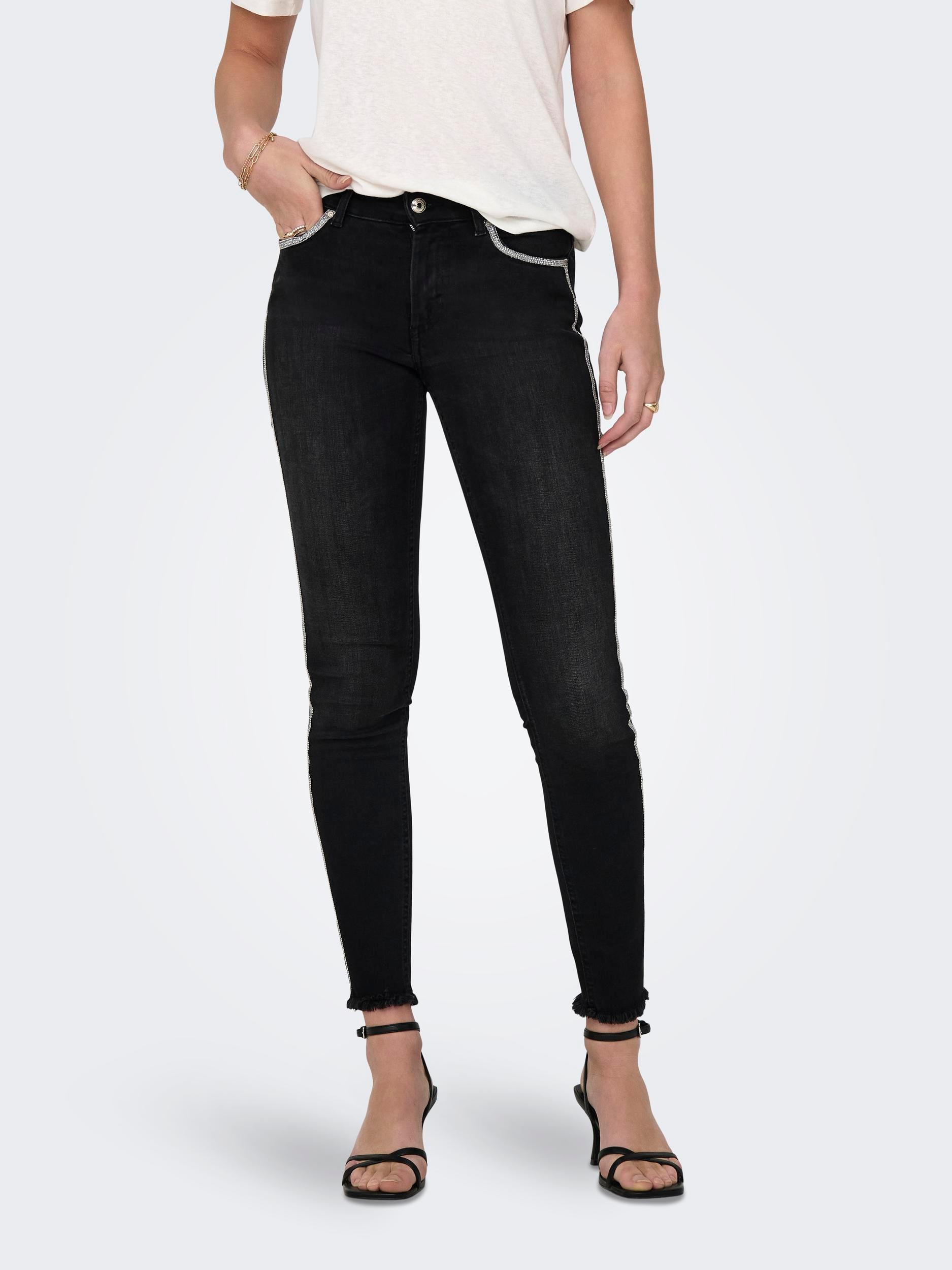 ONLY Skinny-fit-Jeans »ONLBLUSH MW SKINNY DECO ANK RW REA0918« von ONLY