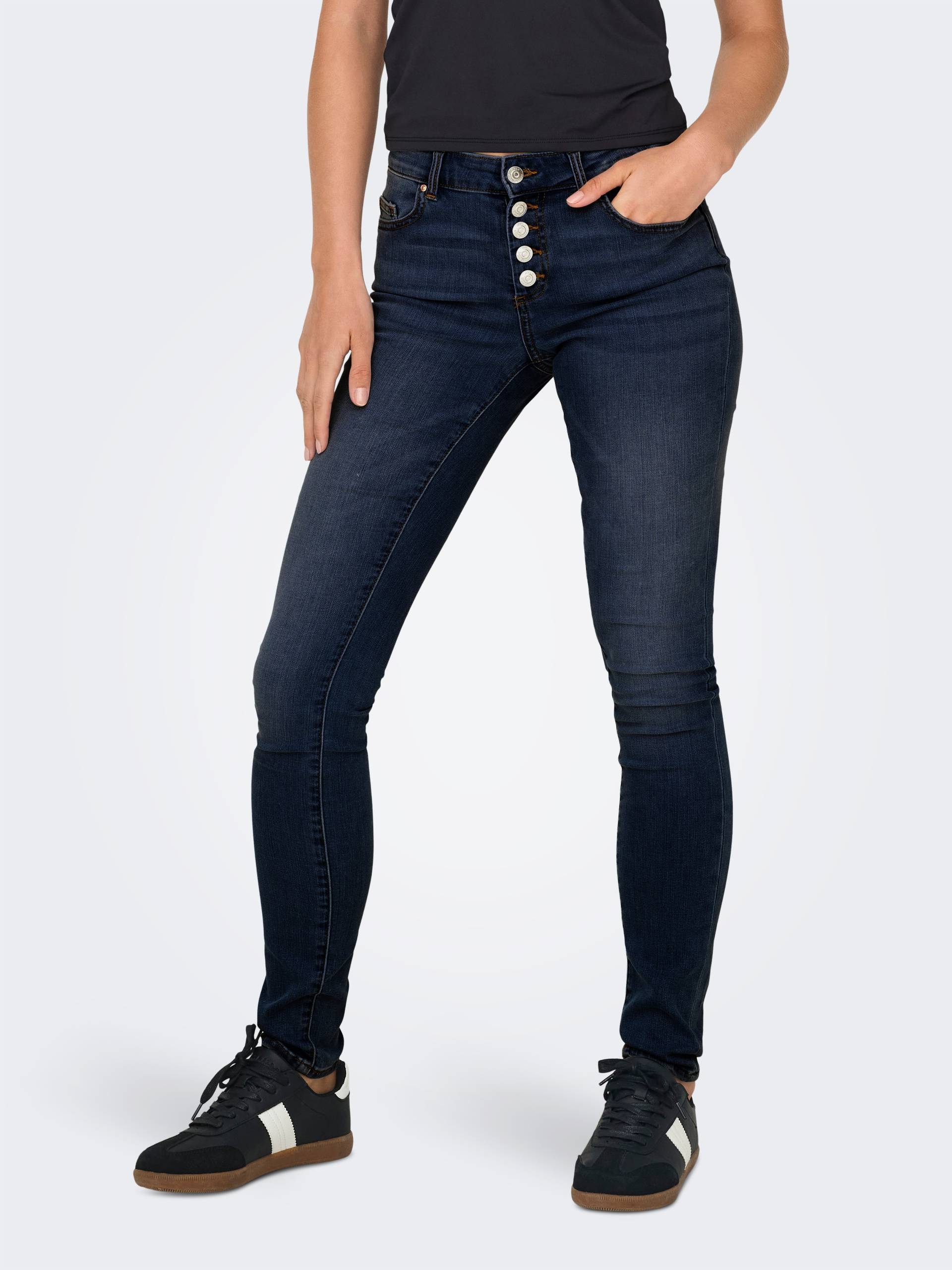 ONLY Skinny-fit-Jeans »ONLHUSH MID SK VIS BUTTON DNM BOX X« von ONLY