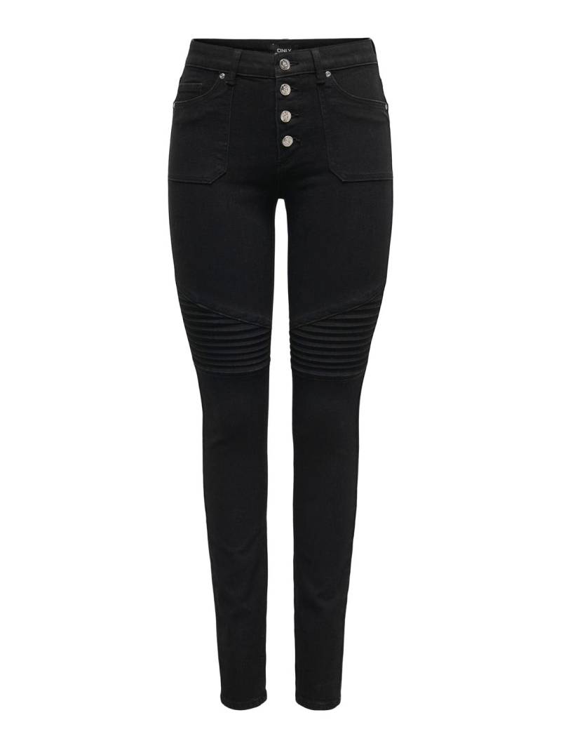 ONLY Skinny-fit-Jeans »ONLHUSH MID WAIST SK POC BIKER PIM DNM«, mit Biker Details von ONLY