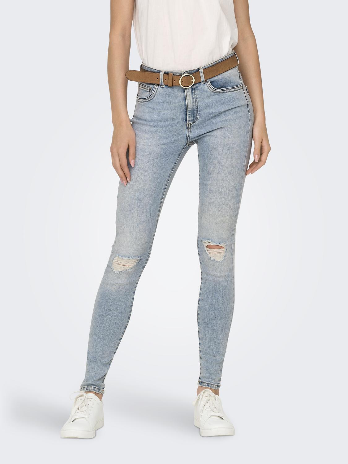 ONLY Skinny-fit-Jeans »ONLWAUW MID WAIST KNEE DES PIM«, mit Destroyed Effekt von ONLY