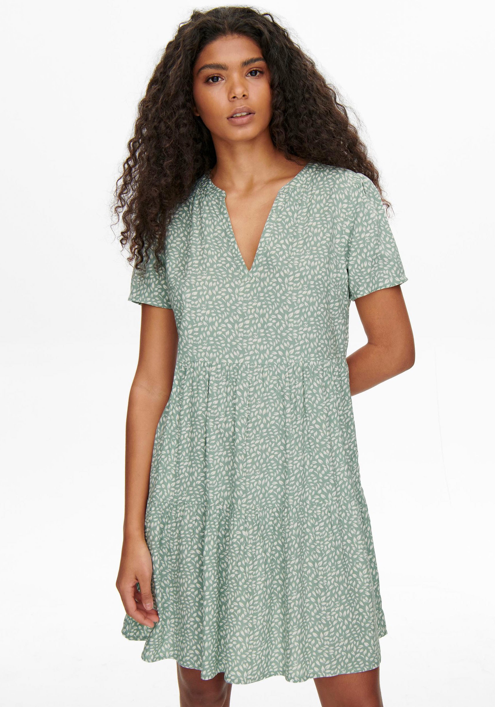 ONLY Sommerkleid »ONLZALLY LIFE S/S THEA DRESS NOOS PTM«, mit Stufen Volant von ONLY