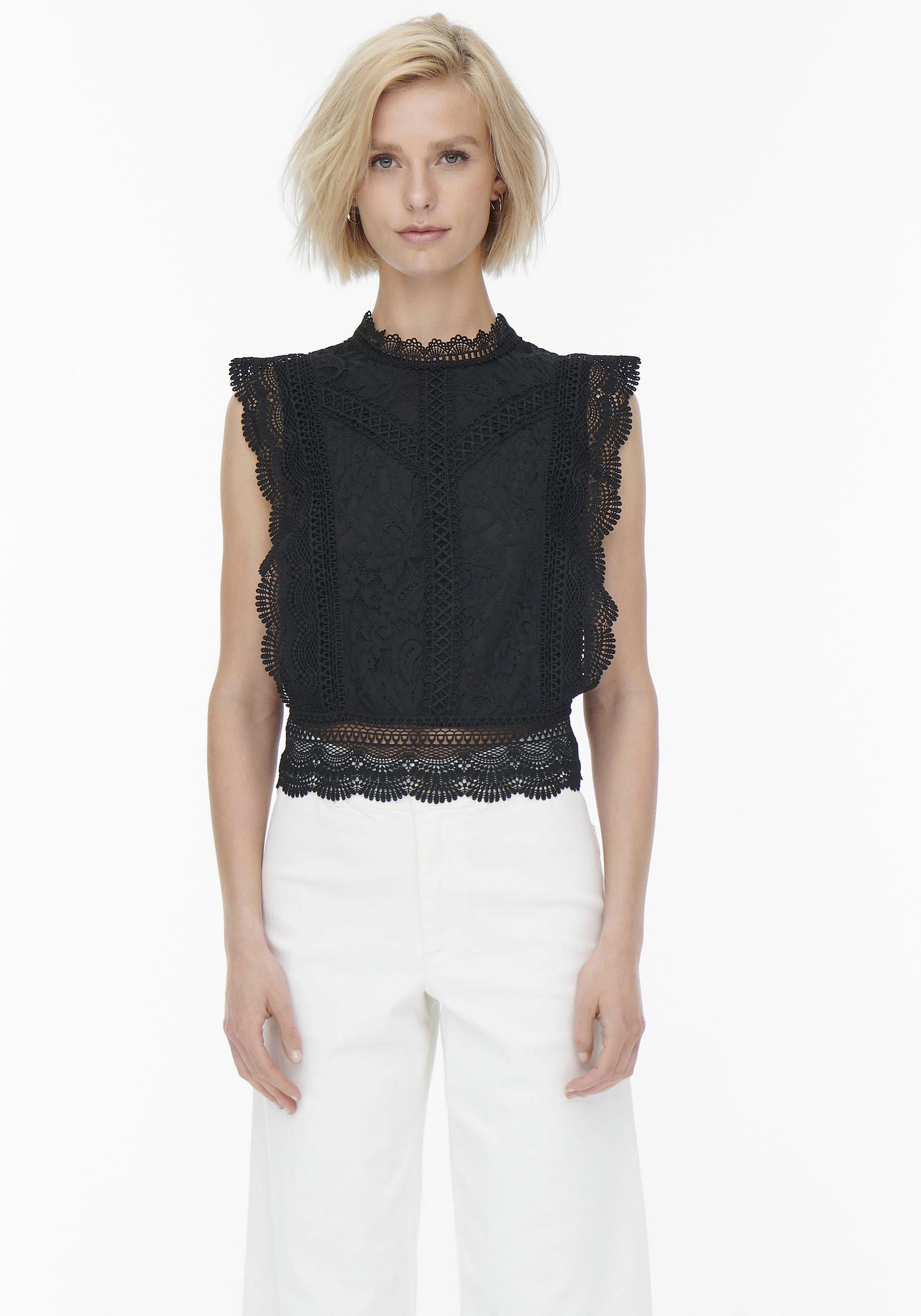 ONLY Spitzenshirt »ONLKARO S/L LACE TOP NOOS WVN« von ONLY