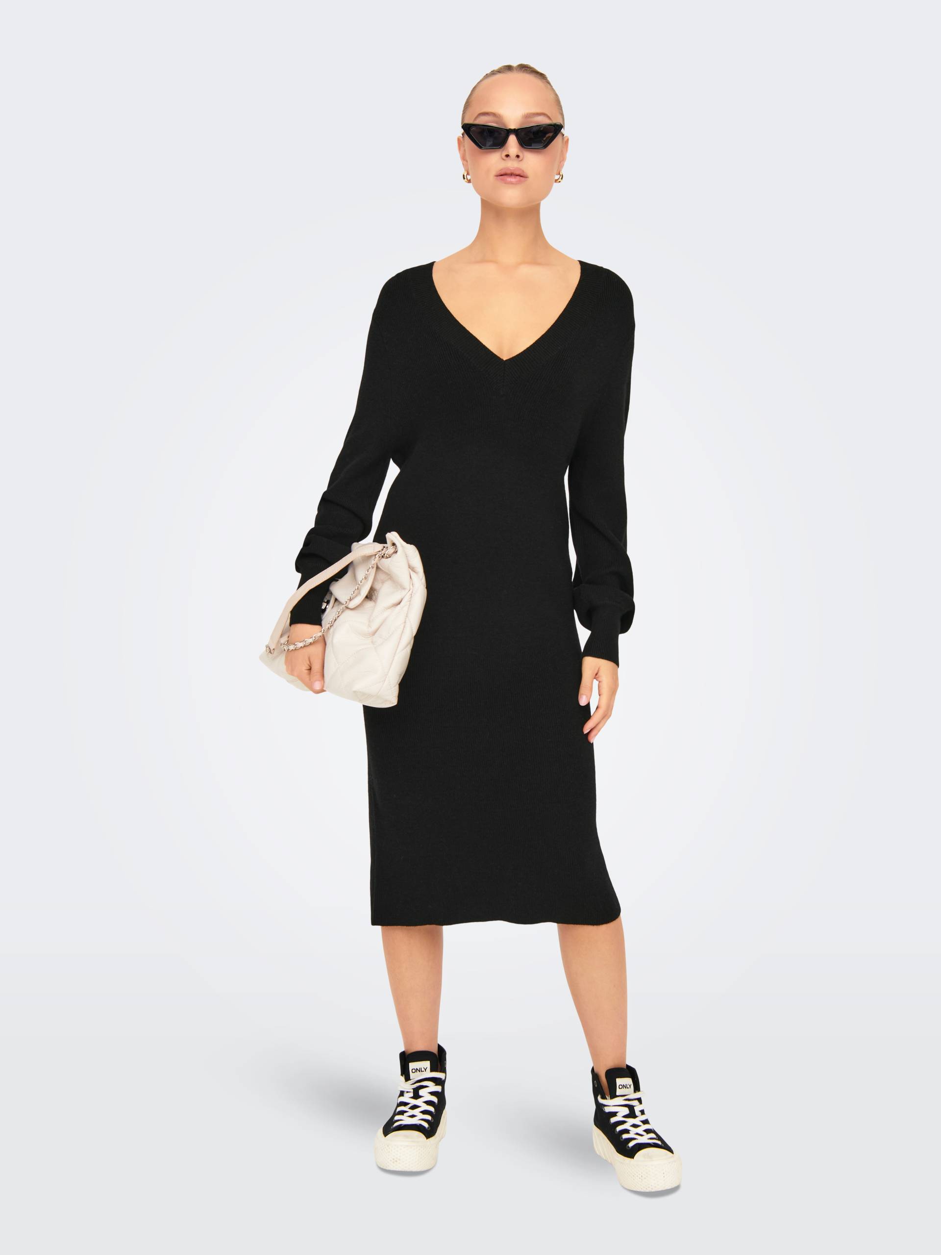 ONLY Strickkleid »ONLKATIA LS V-NECK DRESS NCA KNT« von ONLY