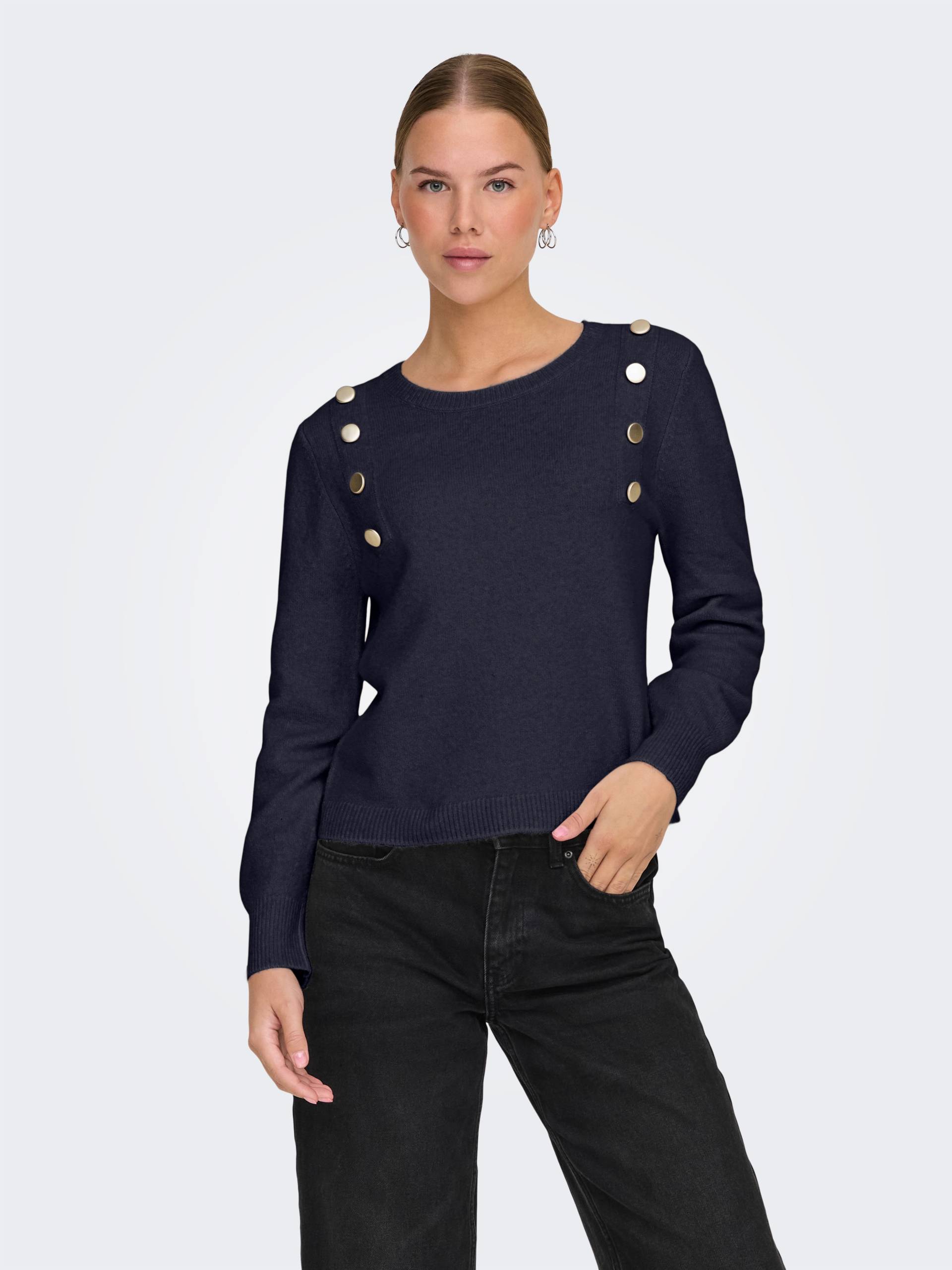 ONLY Strickpullover »ONLJEANETT LIFE LS BUTTON O-NECK CS KNT« von ONLY