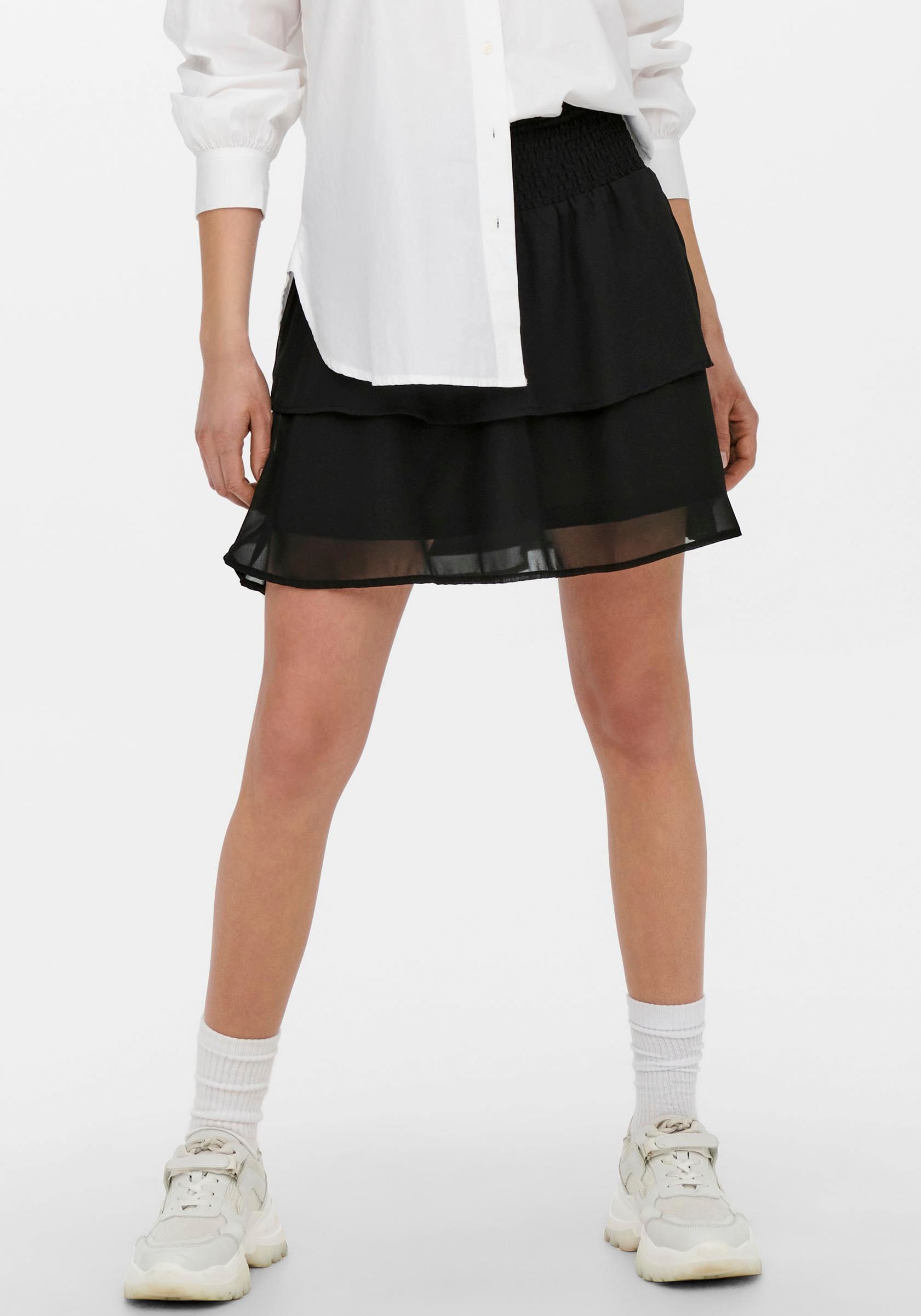 ONLY Minirock »ONLANN STAR LAYERED SMOCK SKIRT« von ONLY