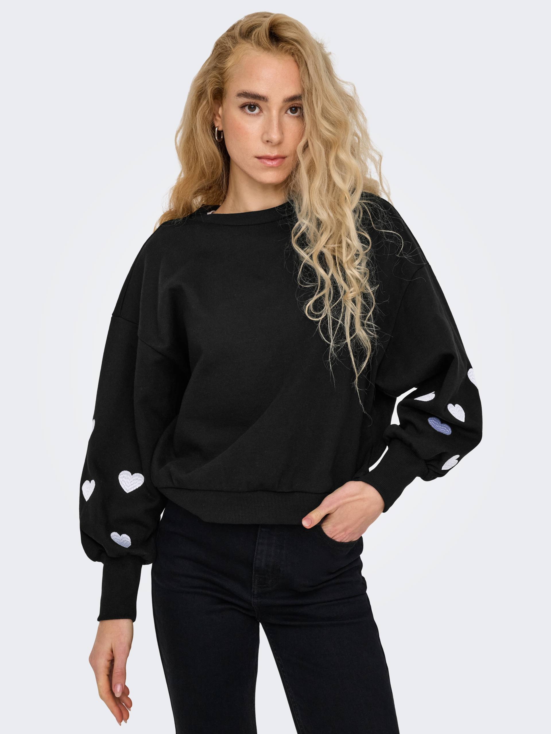 ONLY Sweatshirt »ONLBECCA L/S O-NECK SWT«, mit Stickerei von ONLY