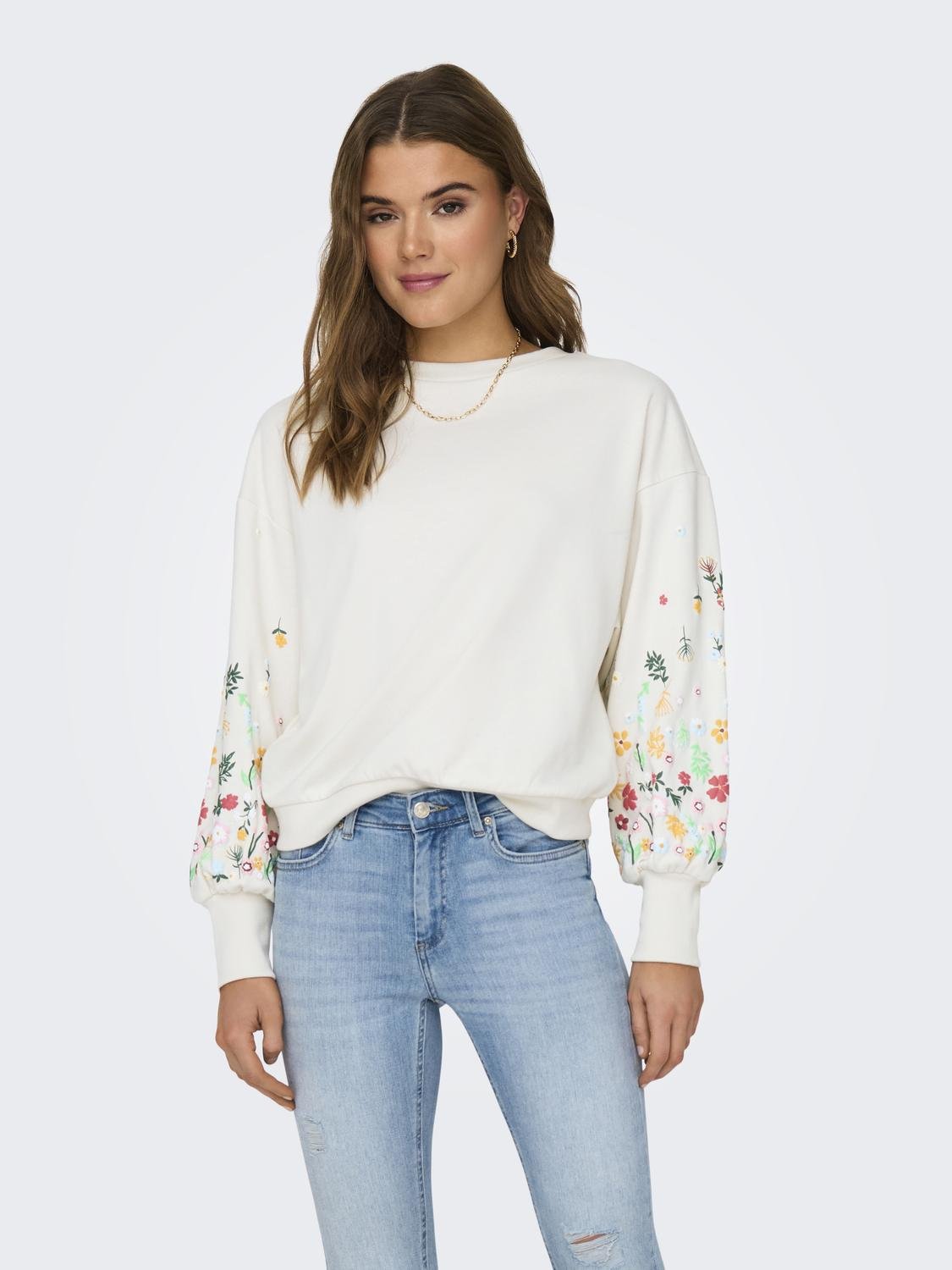 ONLY Sweatshirt »ONLBROOKE L/S O-NECK FLOWER SWT« von ONLY