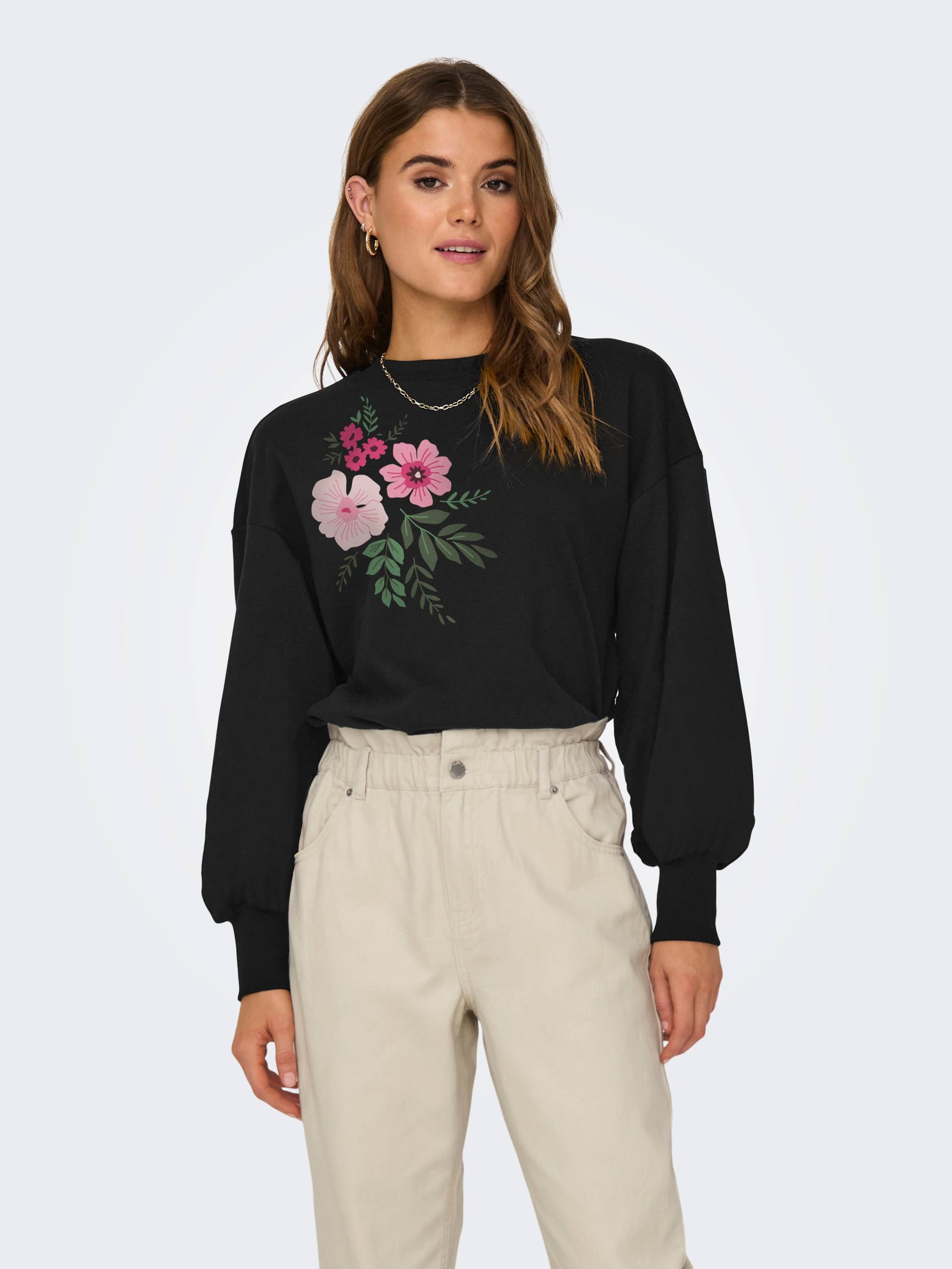 ONLY Sweatshirt »ONLBROOKE L/S O-NECK FLOWER SWT« von ONLY