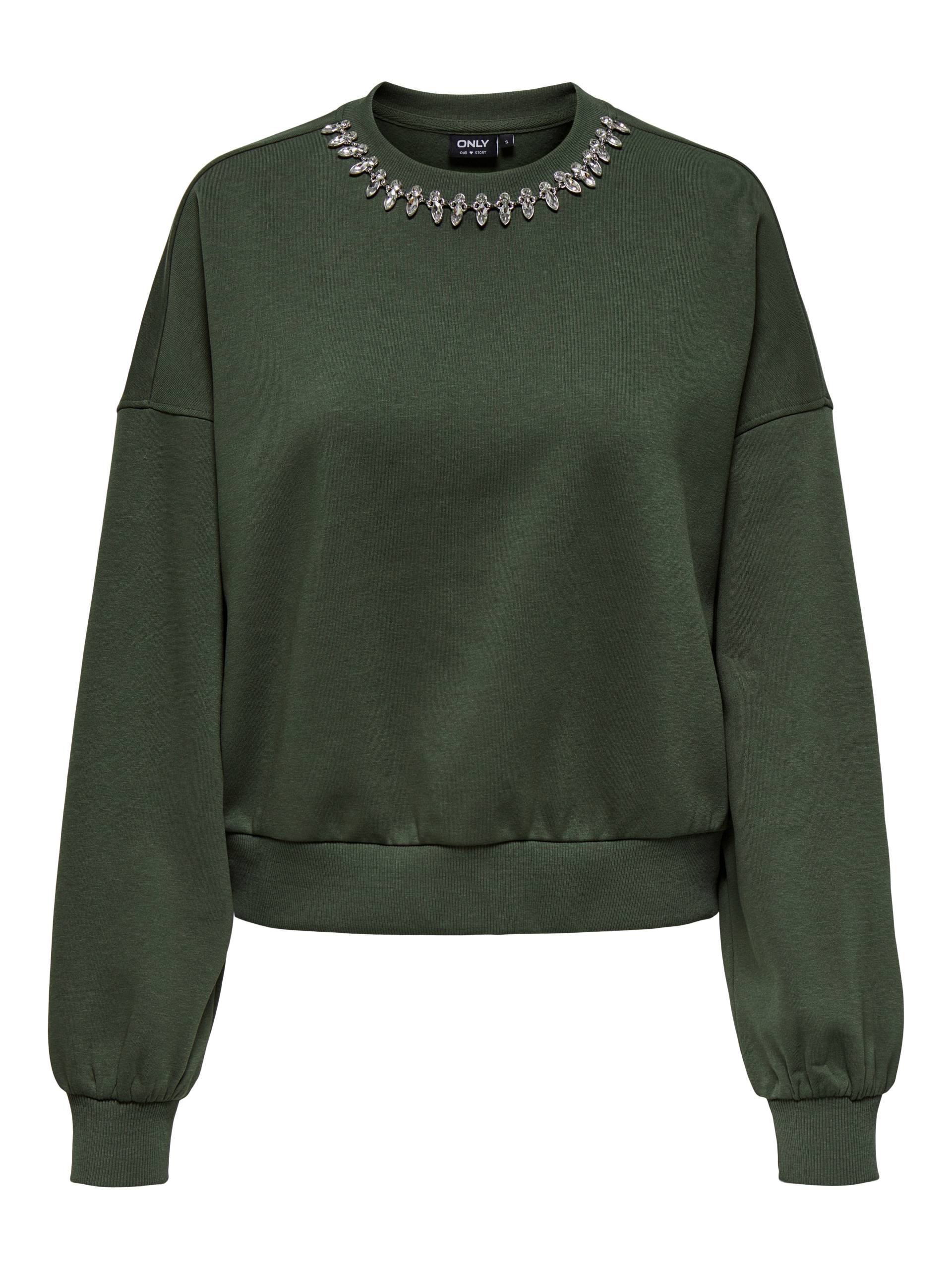 ONLY Sweatshirt »ONLKIARA L/S O-NECK EMBELLISHMENT SWT« von ONLY