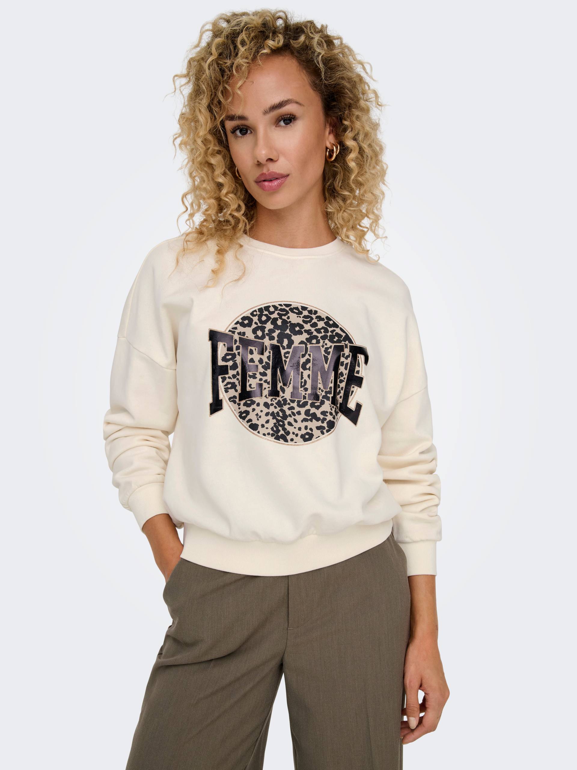 ONLY Sweatshirt »ONLLAUREN L/S LEO O-NECK CC SWT« von ONLY