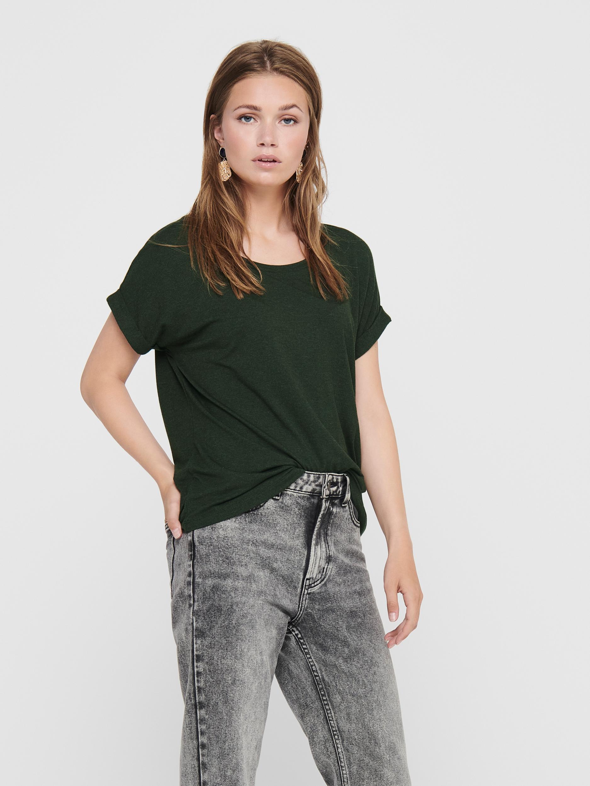 ONLY T-Shirt »ONLMOSTER S/S O-NECK TOP NOOS JRS«, mit Aufschlag am Arm von ONLY