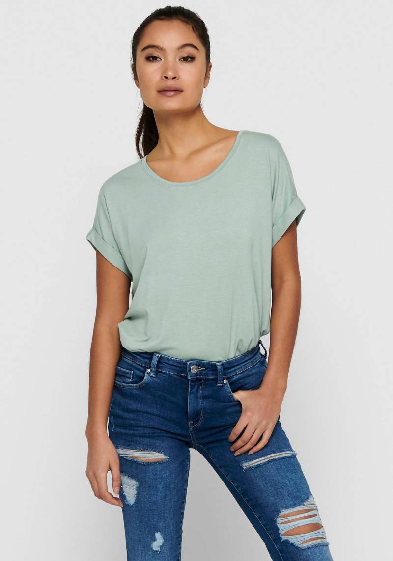 ONLY T-Shirt »ONLMOSTER S/S O-NECK TOP NOOS JRS«, mit Aufschlag am Arm von ONLY