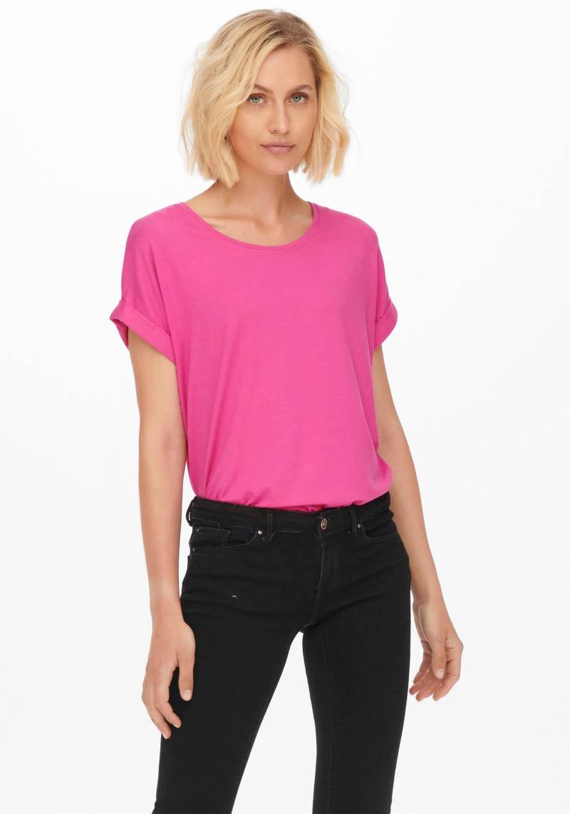 ONLY T-Shirt »ONLMOSTER S/S O-NECK TOP NOOS JRS«, mit Aufschlag am Arm von ONLY