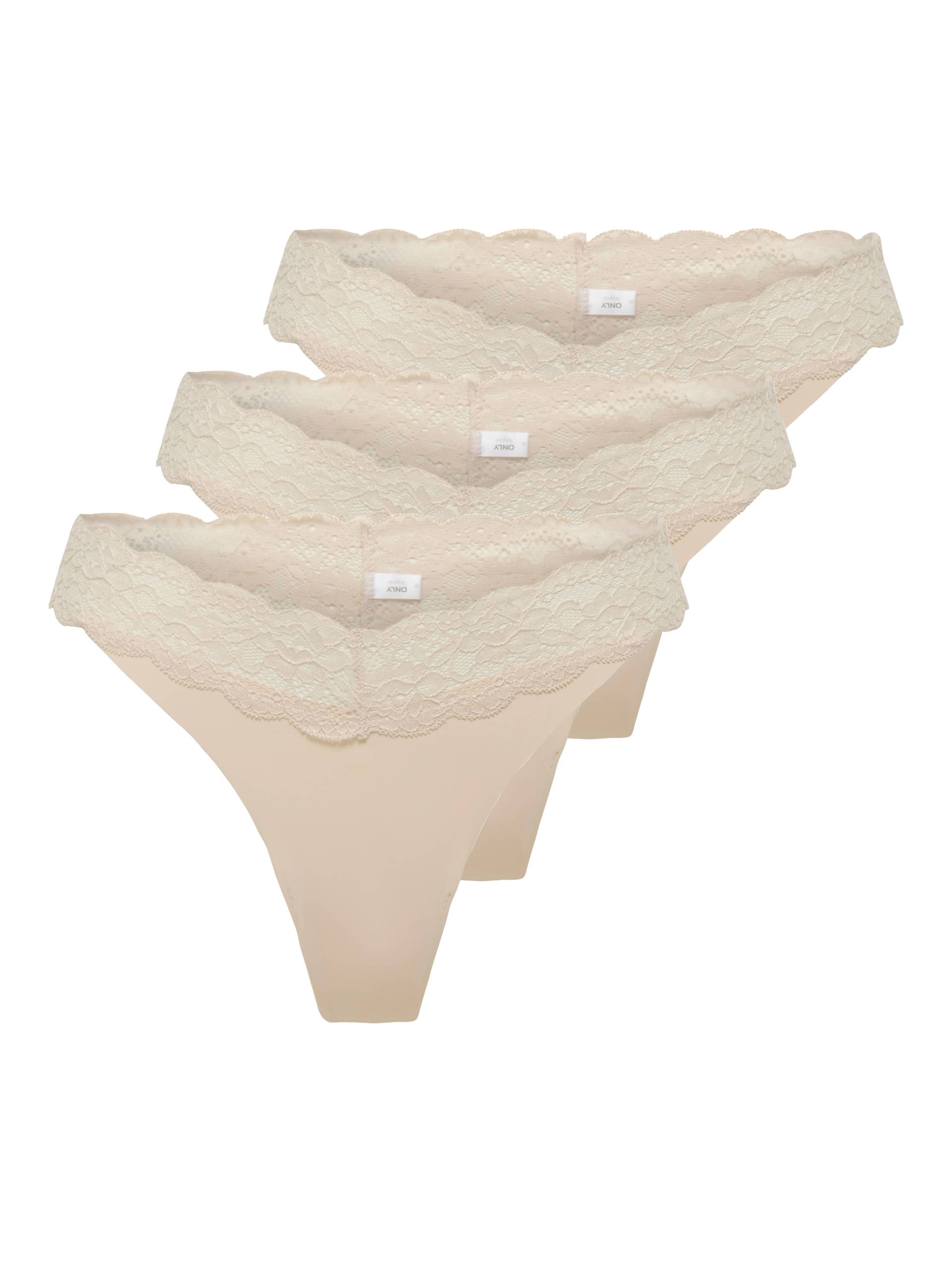 ONLY Tanga »ONLCHLOE LACE S.S THONG 3-PACK ACC«, (Packung, 3 St.) von ONLY