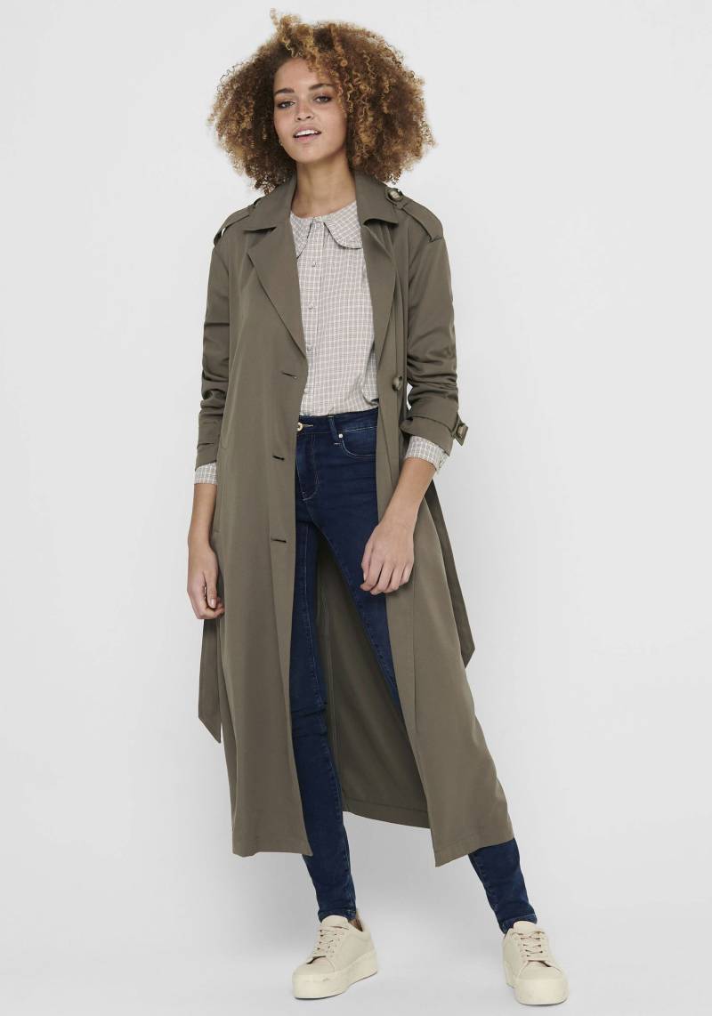 ONLY Trenchcoat »ONLLINE X-LONG TRENCHCOAT OTW NOOS«, mit Bindegürtel an der Taille - 2 Seitentaschen von ONLY