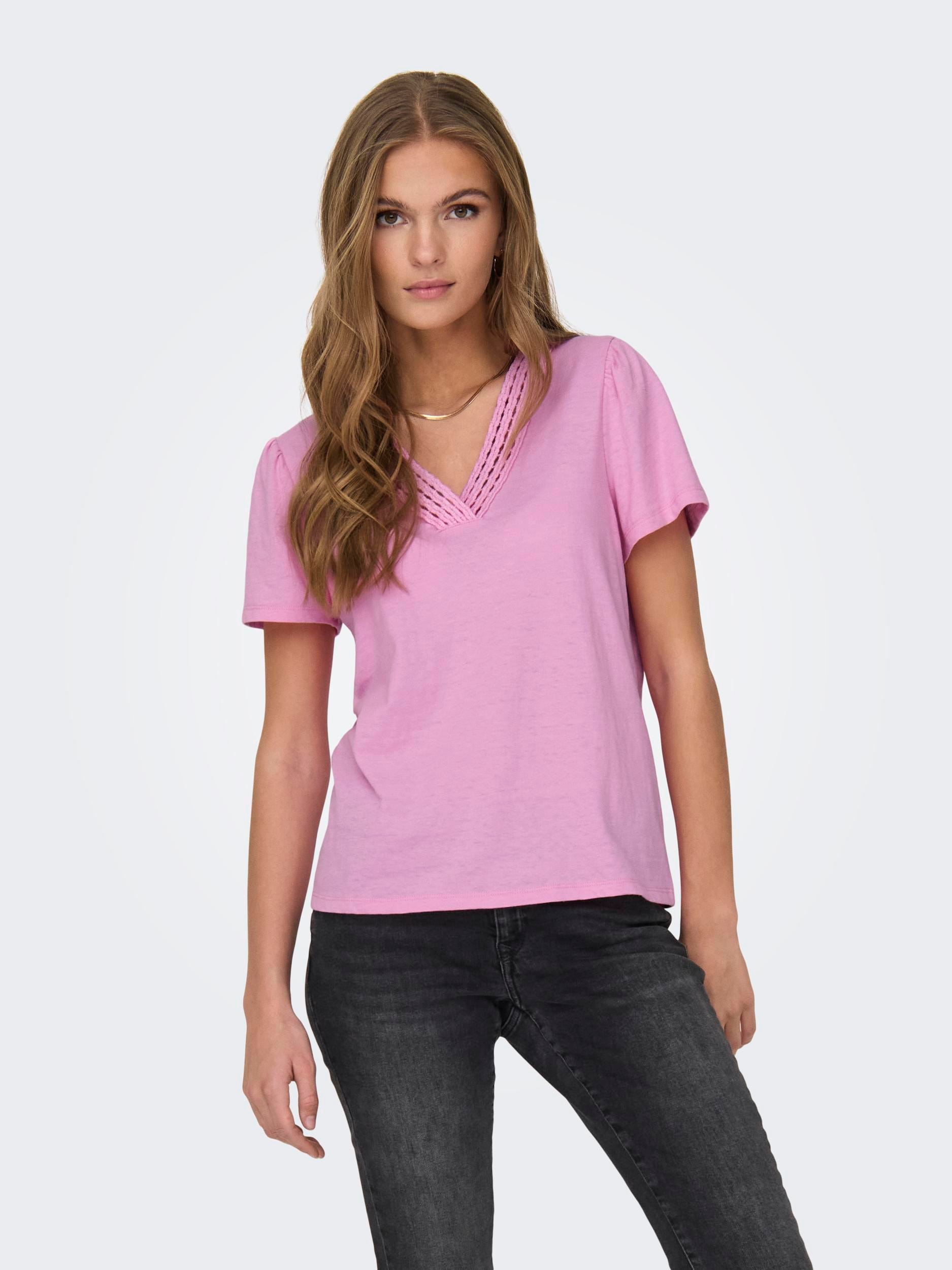 ONLY V-Shirt »ONLBENITA S/S V-NECK TOP JRS« von ONLY