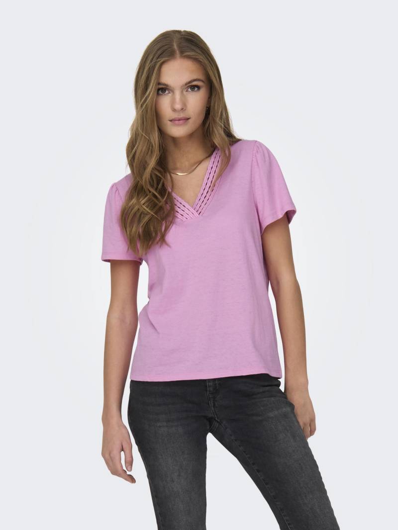 ONLY V-Shirt »ONLBENITA S/S V-NECK TOP JRS« von ONLY