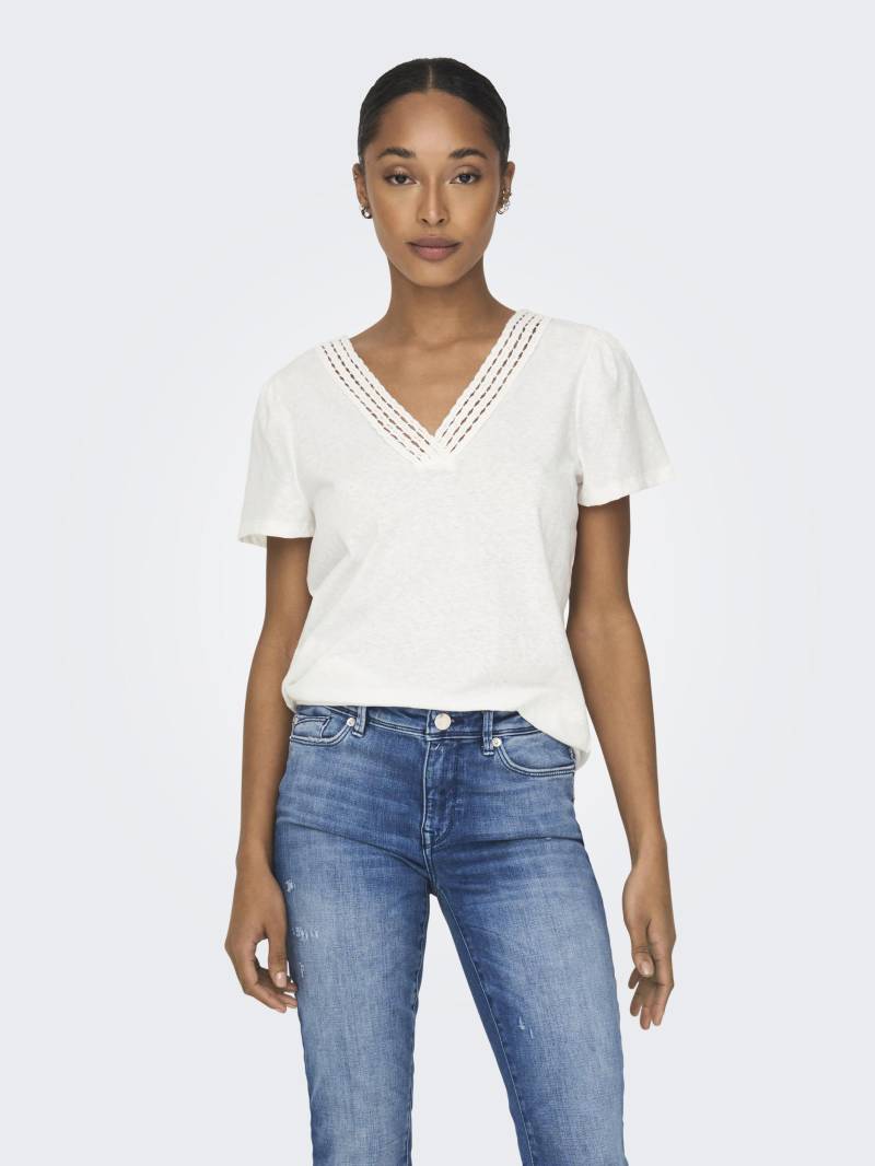 ONLY V-Shirt »ONLBENITA S/S V-NECK TOP JRS« von ONLY