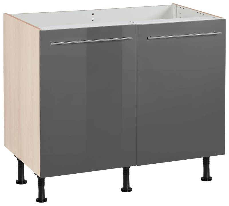 OPTIFIT Spülenschrank »Bern«, 100 cm breit, mit 2 Türen, höhenverstellbare Füsse, mit Metallgriffen von OPTIFIT