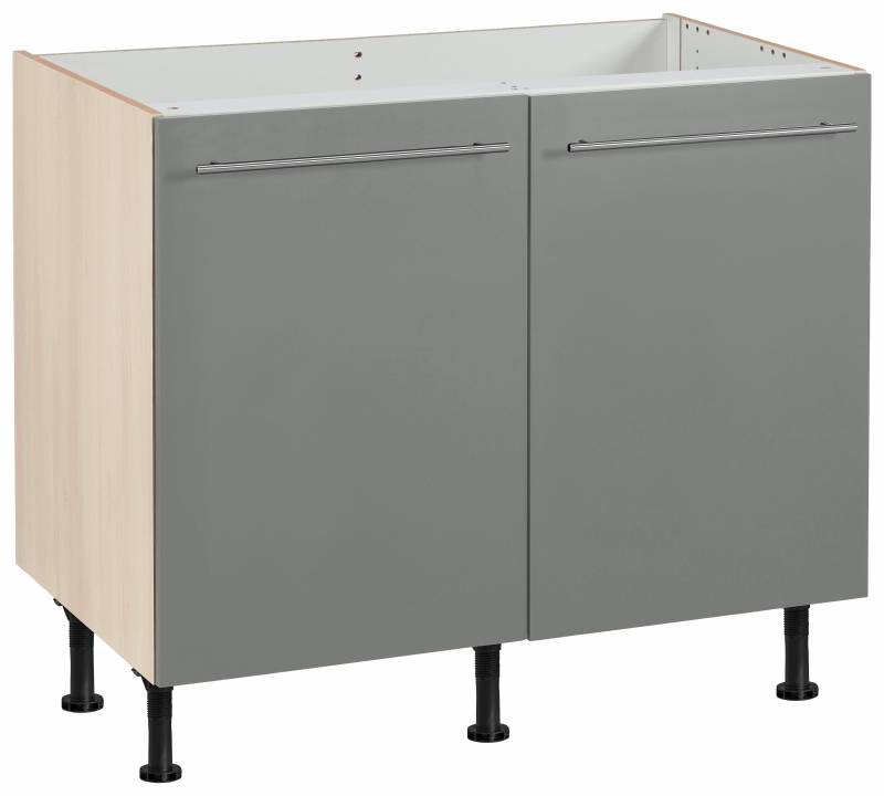 OPTIFIT Spülenschrank »Bern«, 100 cm breit, mit 2 Türen, höhenverstellbare Füsse, mit Metallgriffen von OPTIFIT