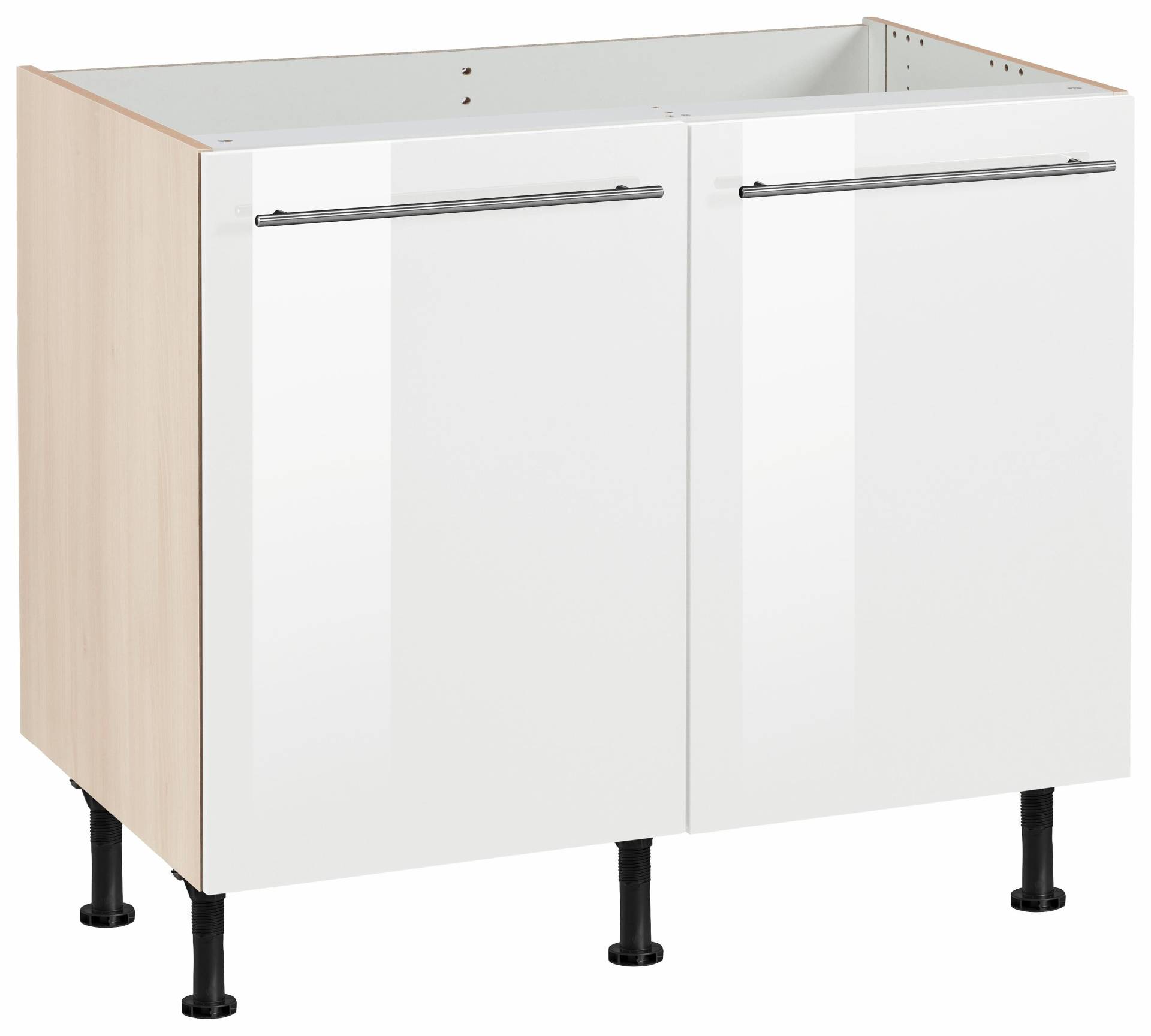 OPTIFIT Spülenschrank »Bern«, 100 cm breit, mit 2 Türen, höhenverstellbare Füsse, mit Metallgriffen von OPTIFIT