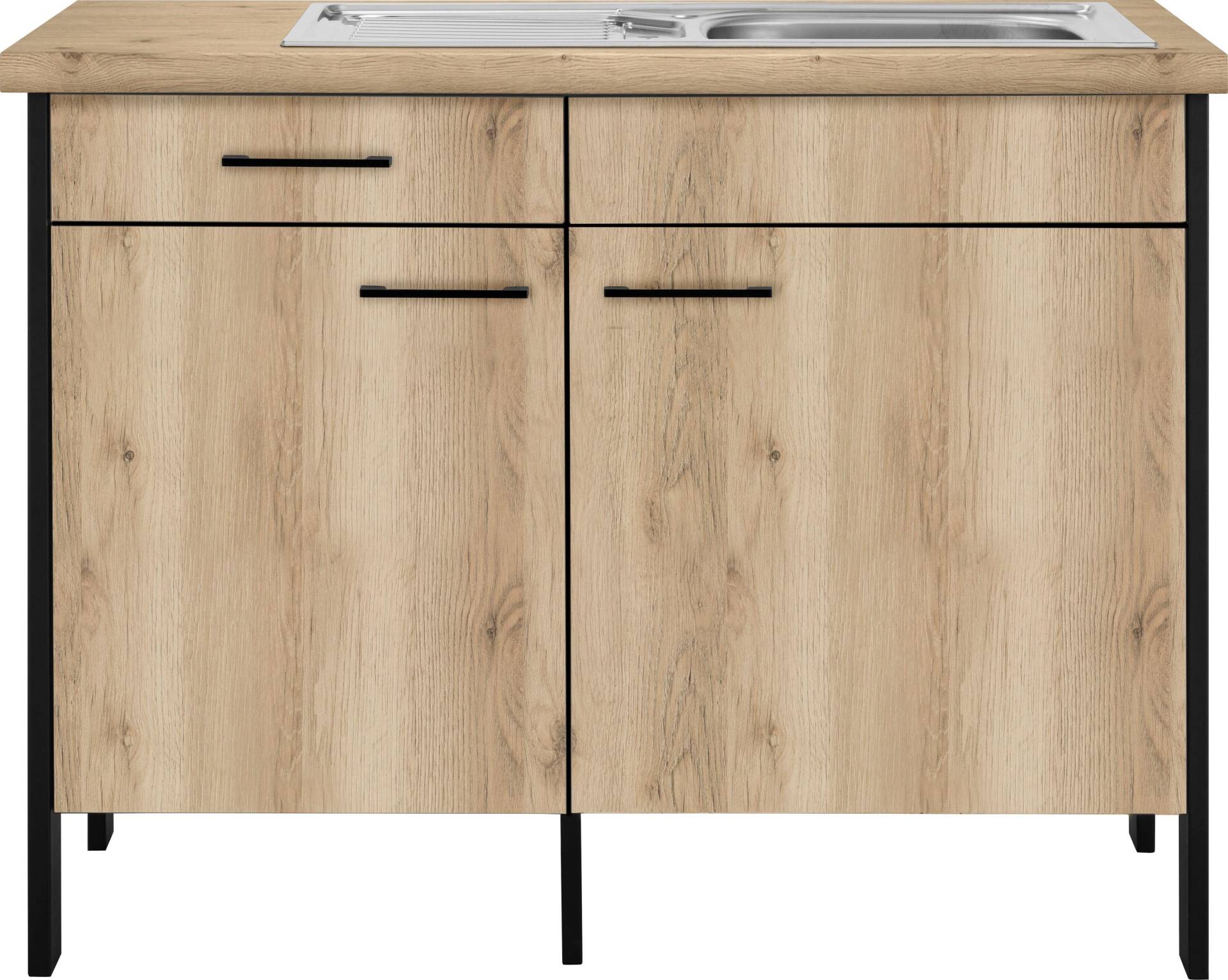 OPTIFIT Spülenschrank »Tokio«, 118 cm breit, mit Stahlgestell, mit Vollauszug von OPTIFIT