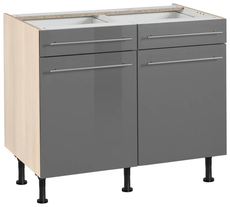 OPTIFIT Unterschrank »Bern«, 100 cm breit, mit 2 Türen, 2 Schubkästen, höhenverstellbare Füsse von OPTIFIT