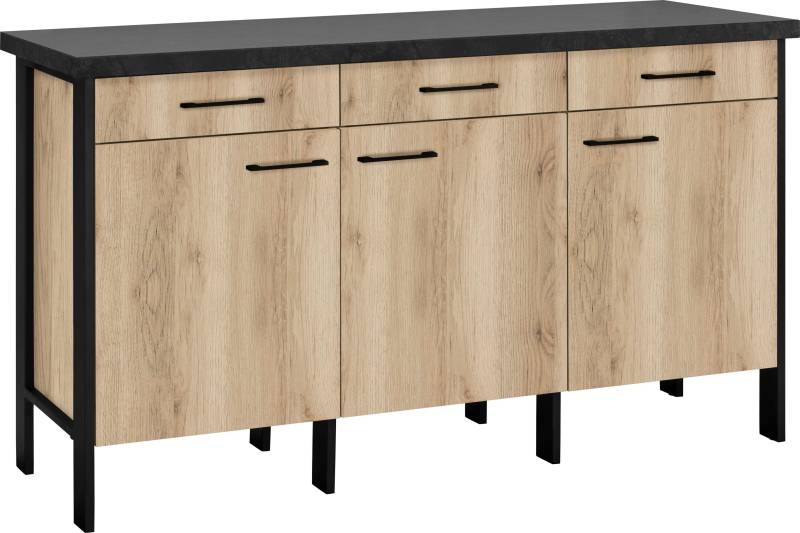 OPTIFIT Unterschrank »Tokio«, 158 cm breit, mit Stahlgestell, mit Vollauszug, Sideboard mit Stauraum von OPTIFIT