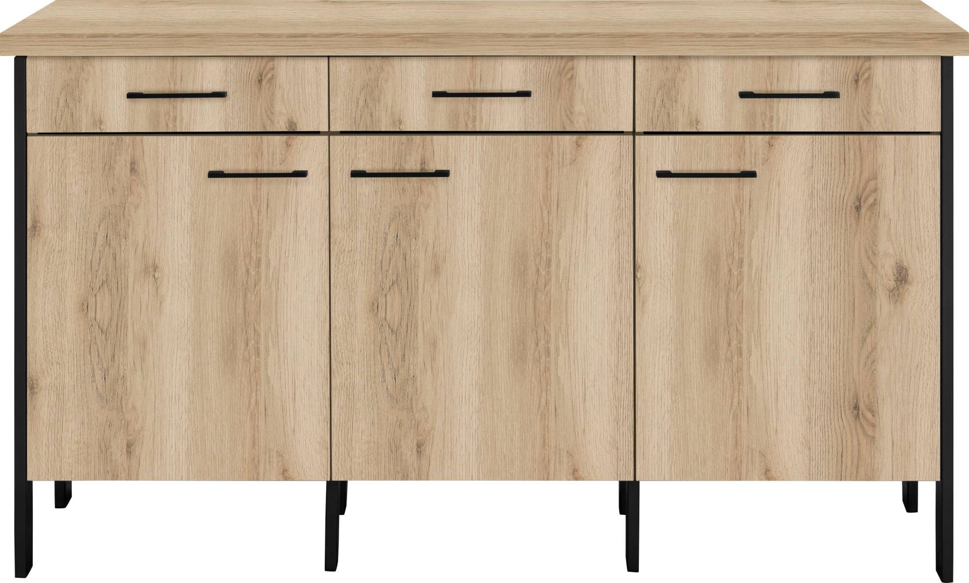 OPTIFIT Unterschrank »Tokio«, 158 cm breit, mit Stahlgestell, mit Vollauszug, Sideboard mit Stauraum von OPTIFIT