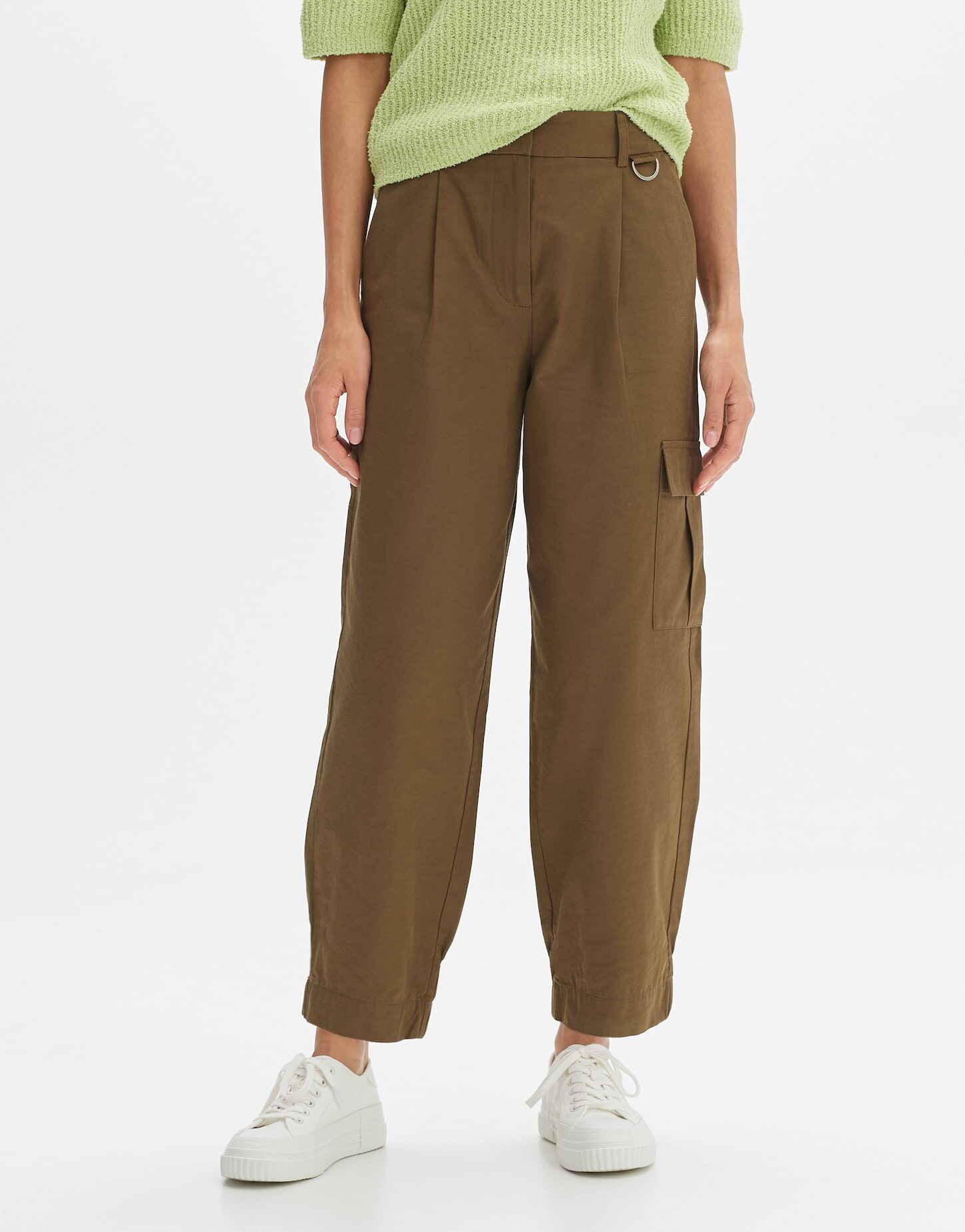 Cargohose Mipara Ovaler Schnitt Damen Olivegrün 36 von OPUS