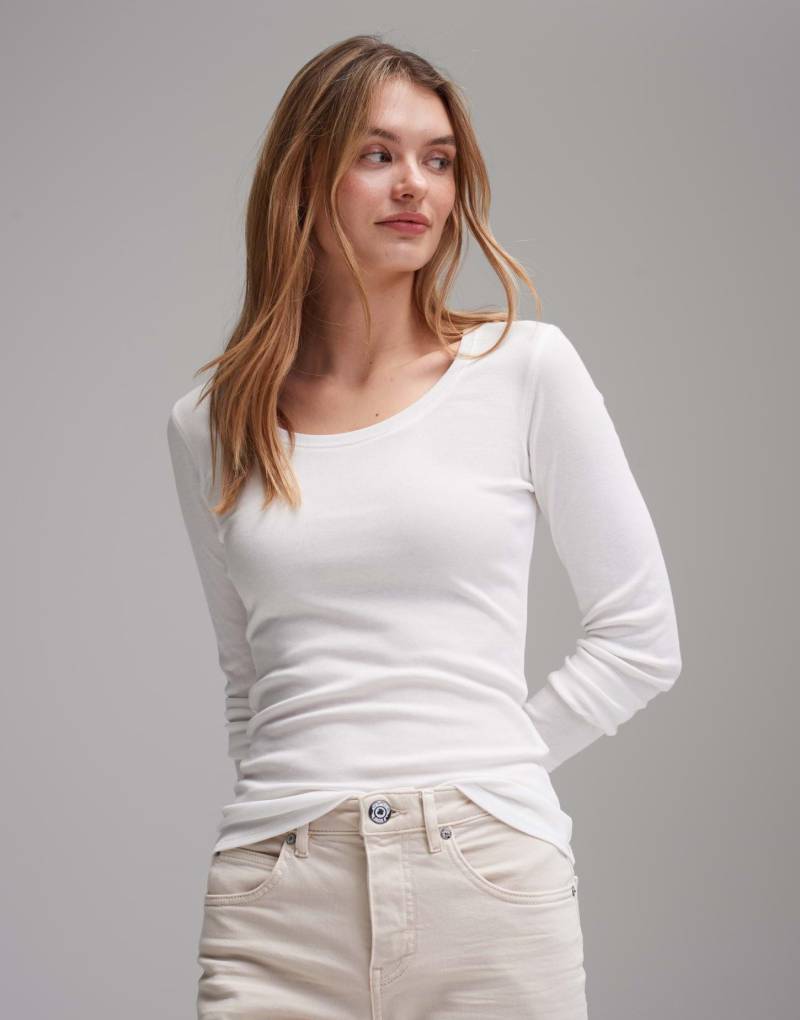 Langarmshirt Sorana Figurbetont Damen Elfenbein 38 von OPUS