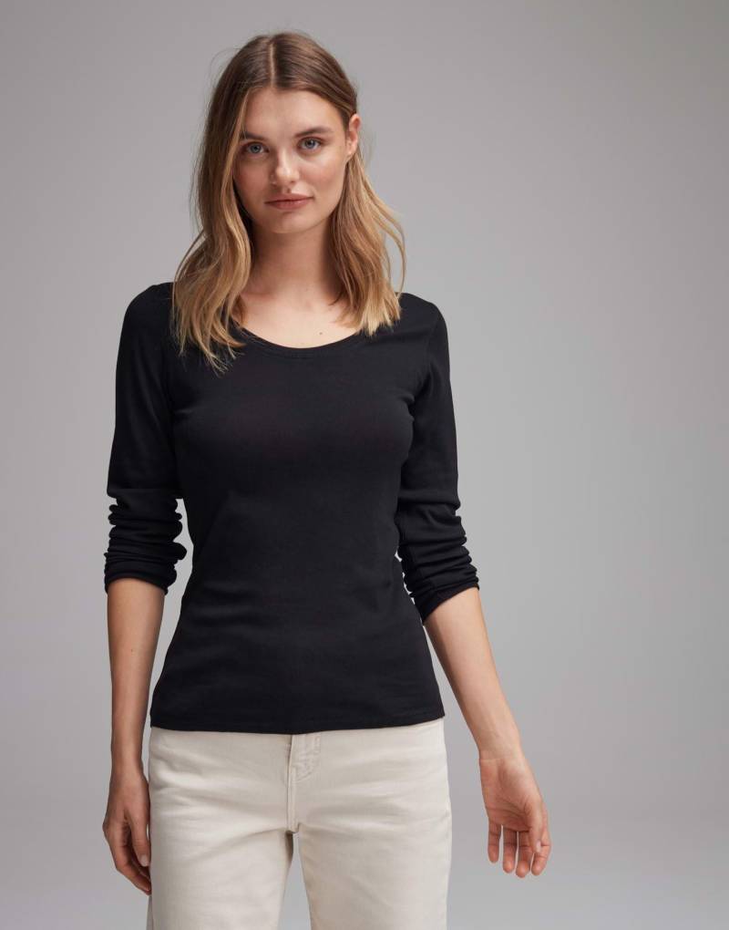 Langarmshirt Sorana Figurbetont Damen Schwarz 38 von OPUS