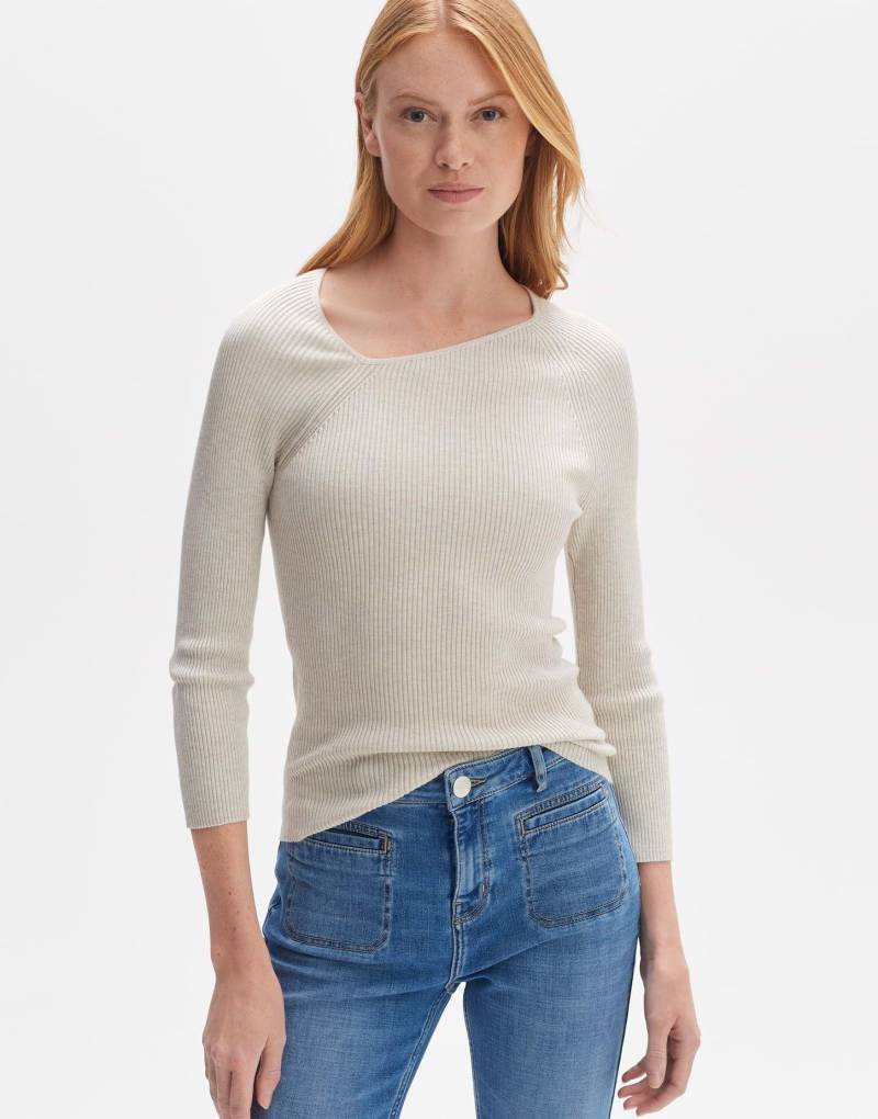 Strickpullover Pinda Gerader Schnitt Damen Beige 36 von OPUS