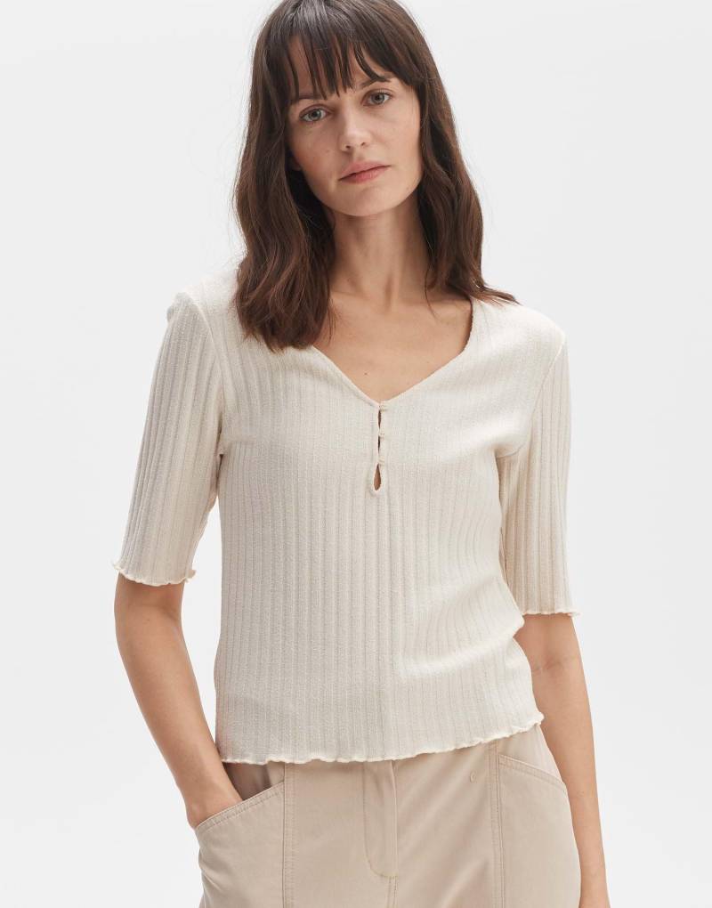 OPUS - Rippshirt Sonki tailliert, für Damen, Beige, Größe 38 von OPUS