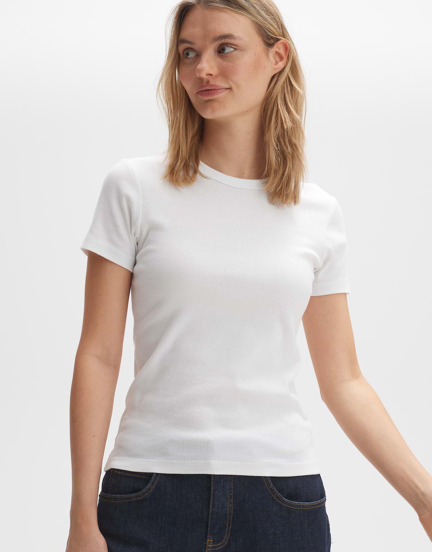 T-shirt Samuna Figurbetont Damen Weiss 40 von OPUS