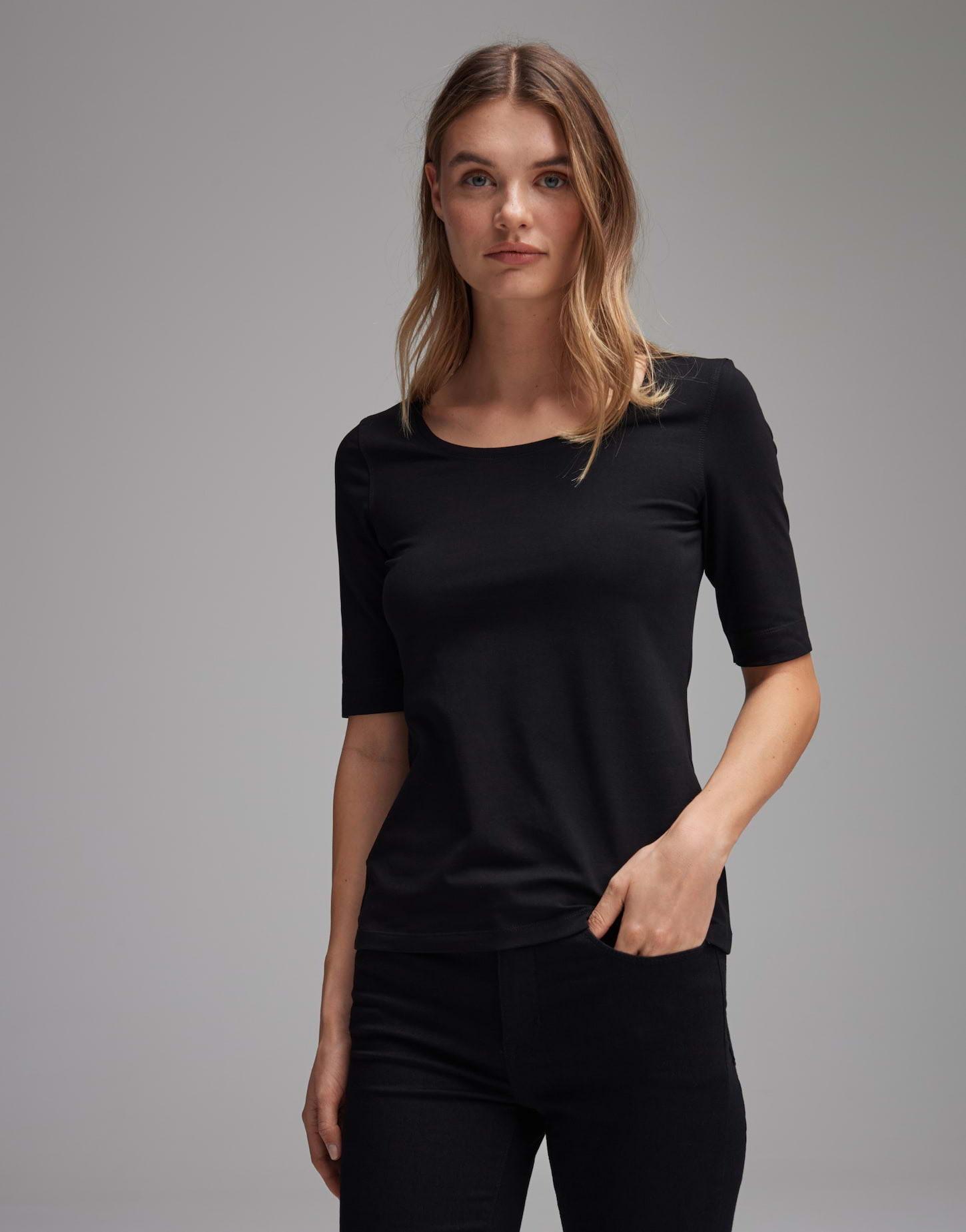 Shirt Serta Tailliert Damen Schwarz 36 von OPUS