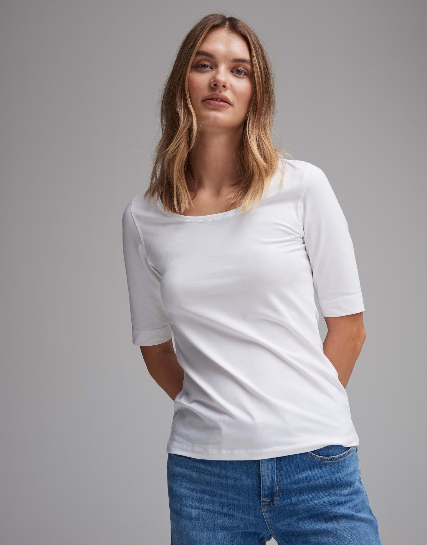 Shirt Serta Tailliert Damen Weiss 40 von OPUS