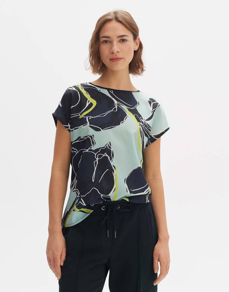 Print-shirt Stini Print Gerader Schnitt Damen Aquamarine 38 von OPUS