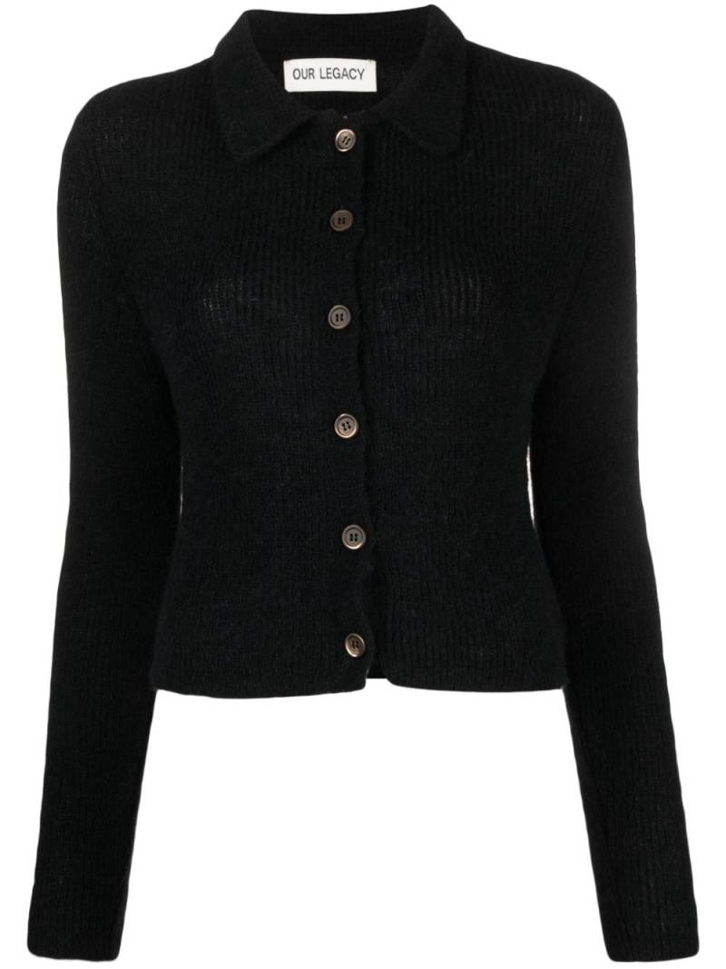 OUR LEGACY Mazzy ribbed-knit cardigan - Black von OUR LEGACY