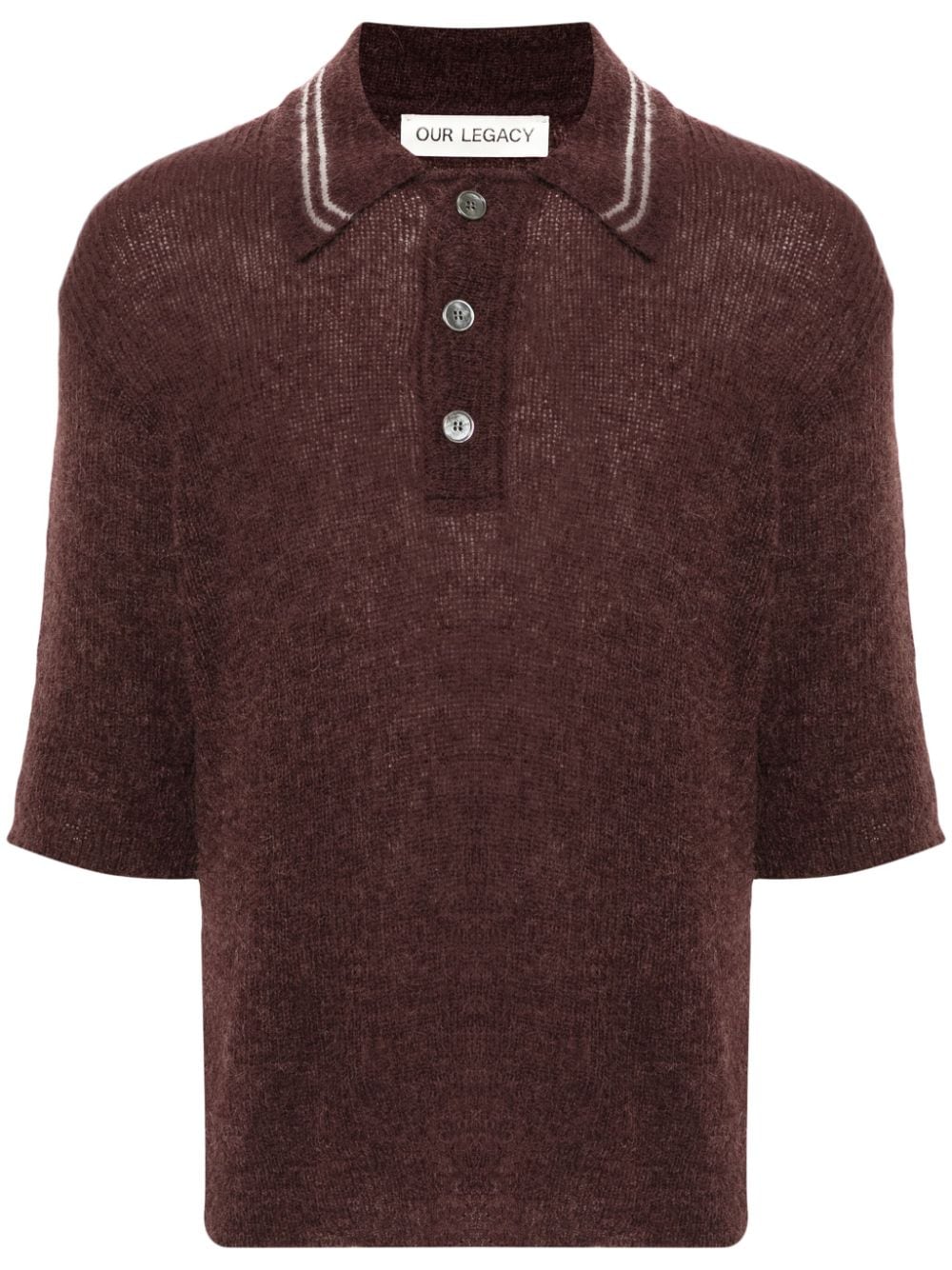 OUR LEGACY Traditional knitted polo shirt - Brown von OUR LEGACY